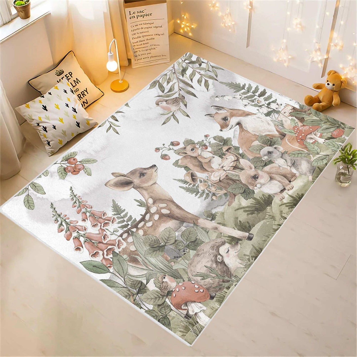 Woodland Animals Nursery Rug