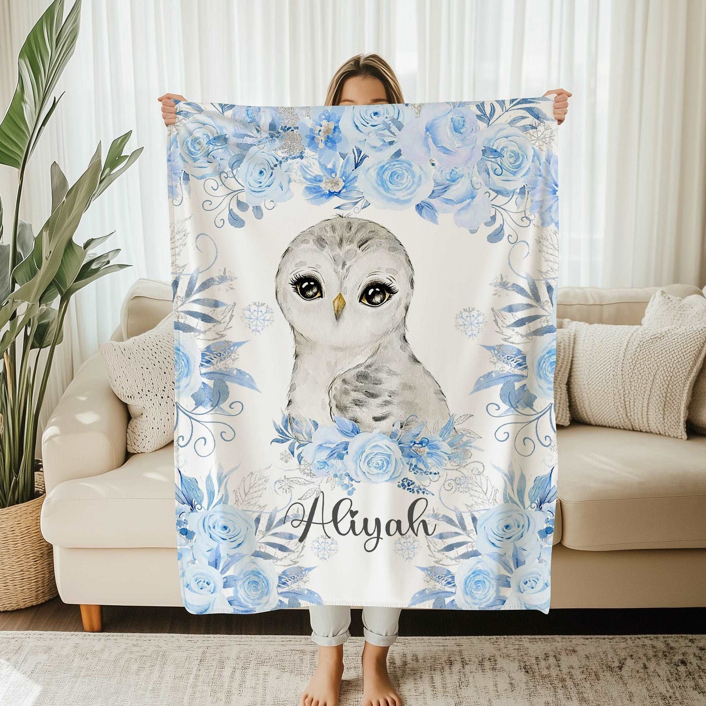 Snowy Owl Baby Blanket