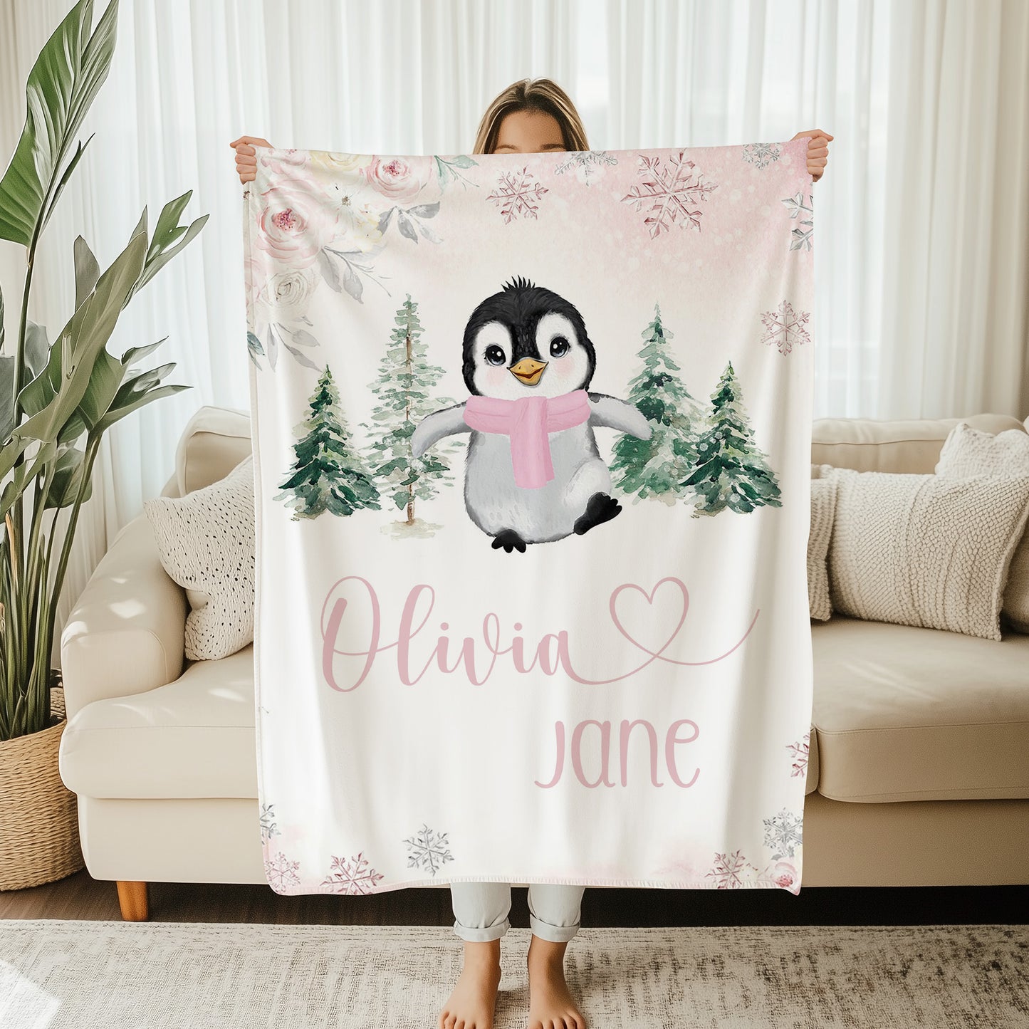 Baby Penguin Nursery Blanket