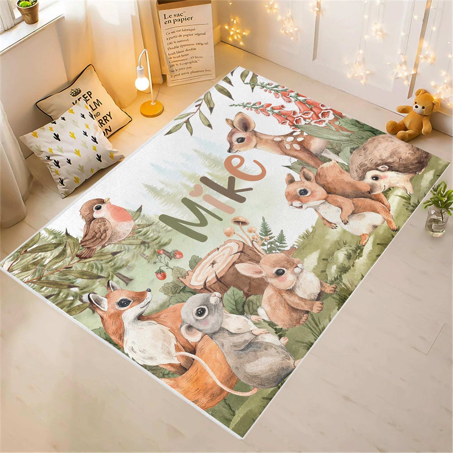 Woodland Animals Nursery Rug
