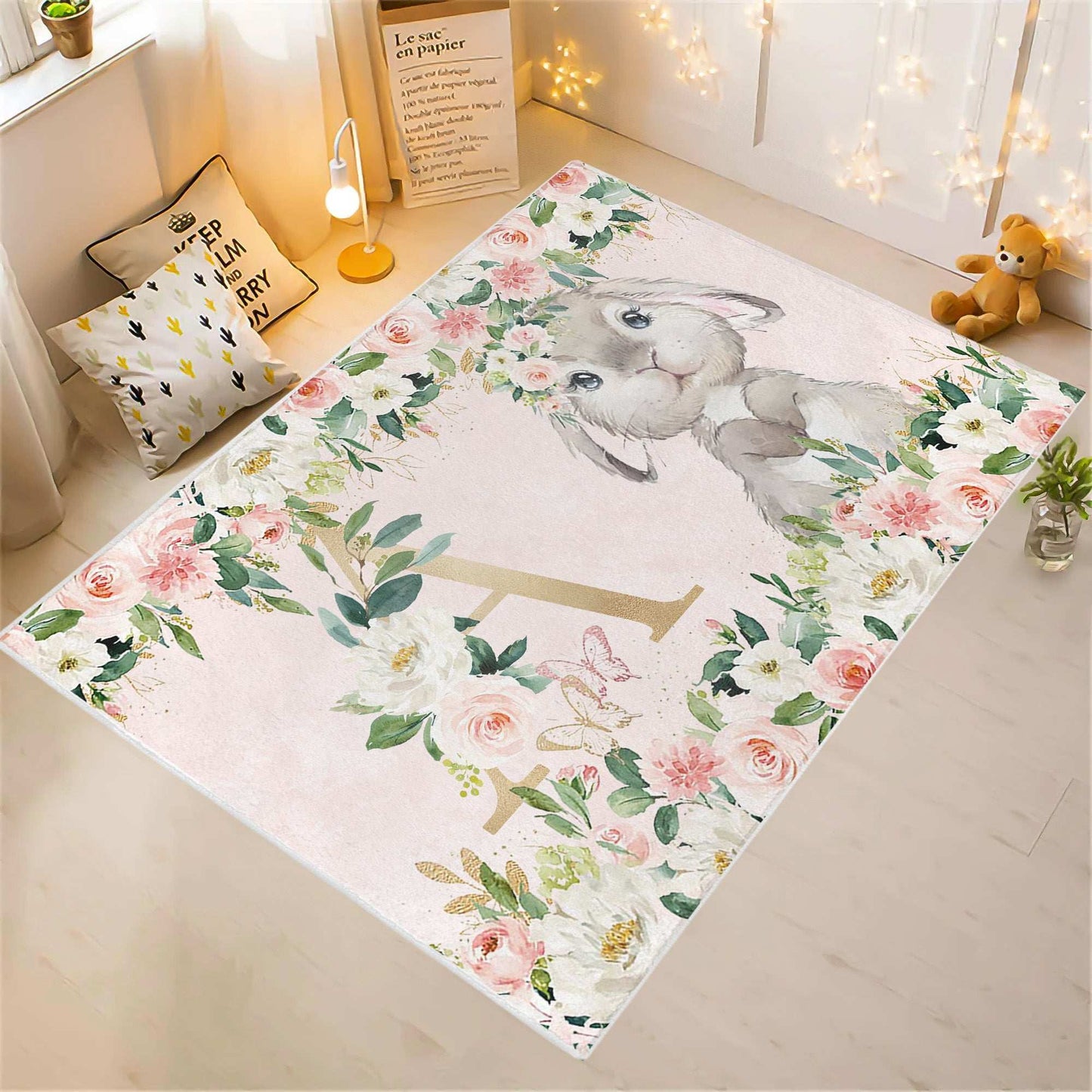 Bunny Rose Floral Rug