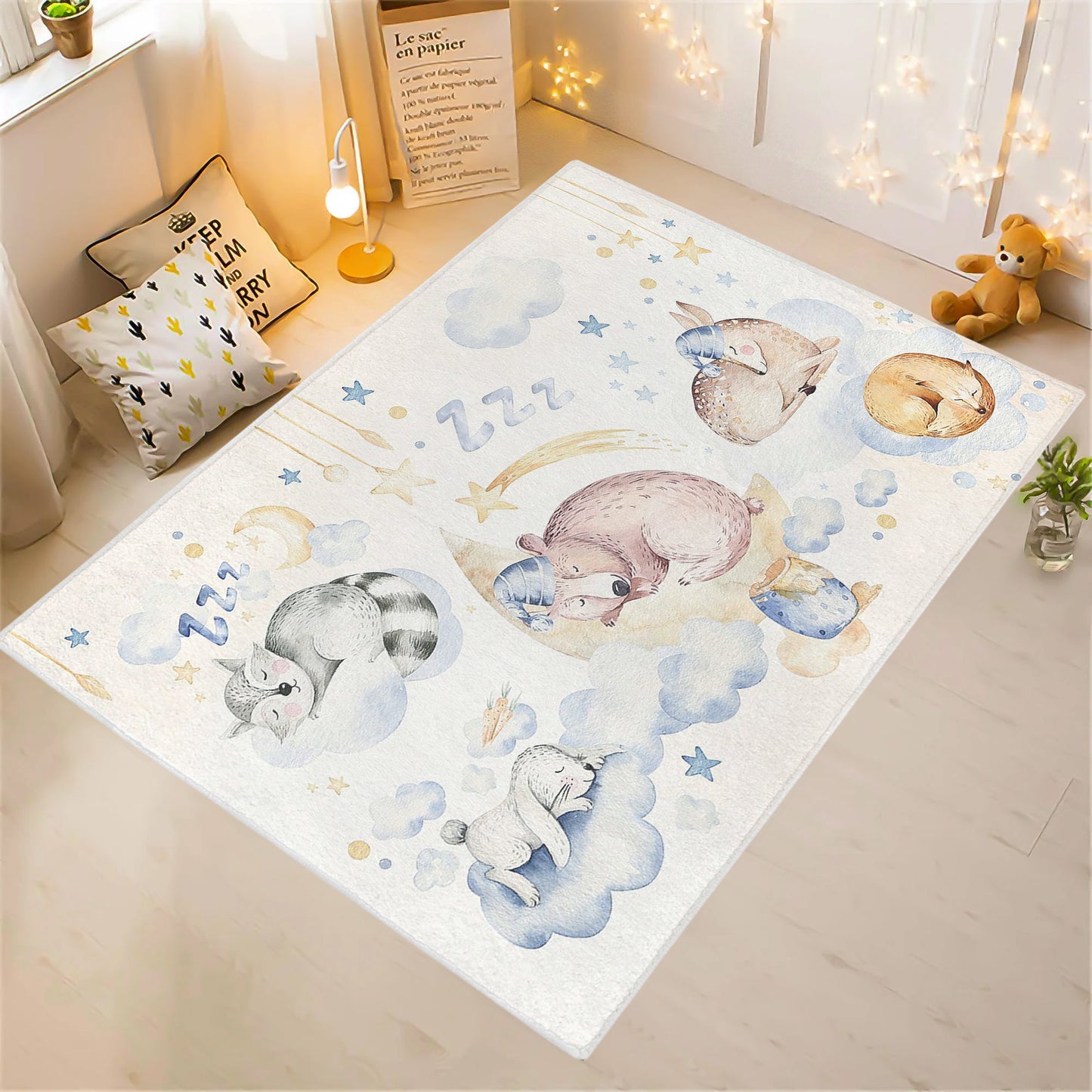 Sleeping Animals Nursery Rug