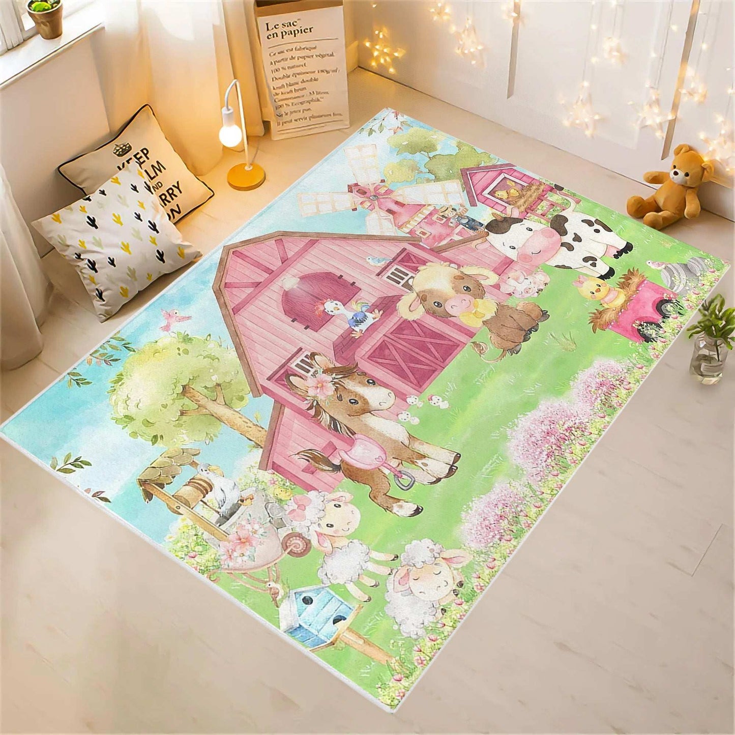 Farm Animals Playroom Rug