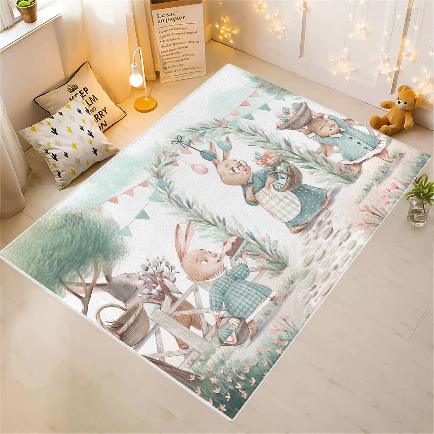 Bunny Family Nursery Rug