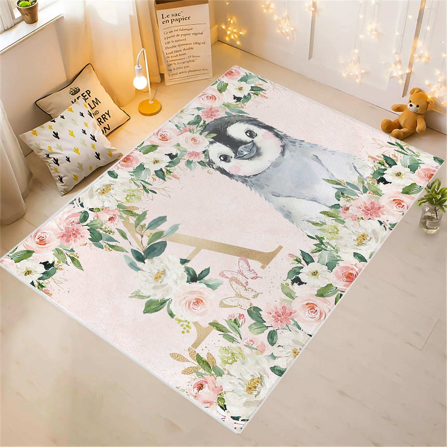Penguin Rose Floral Rug