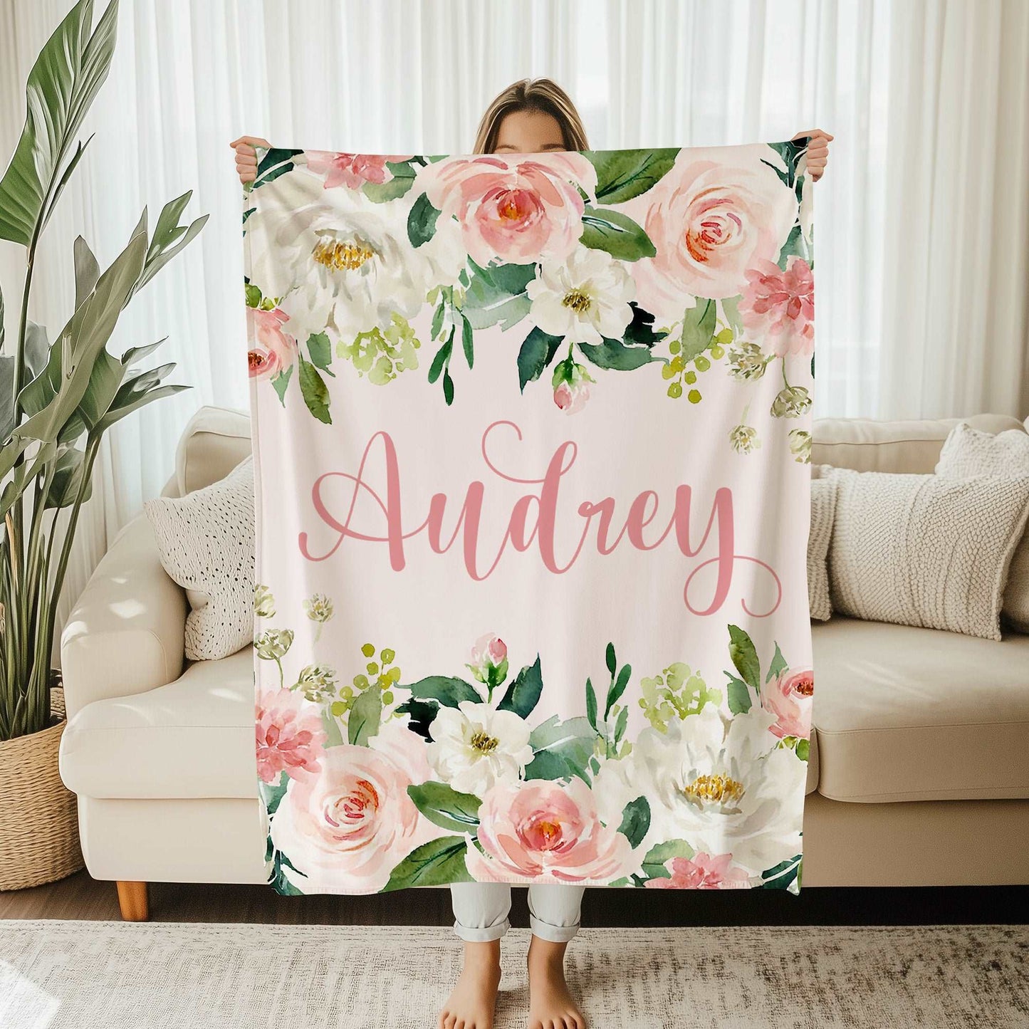 Pink Floral Blanket