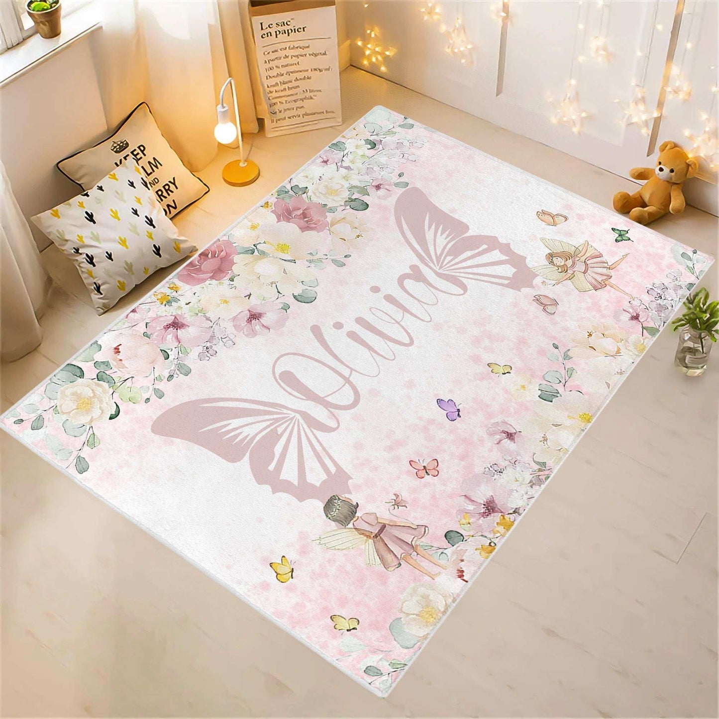 Butterfly Fairy Nursery Rug