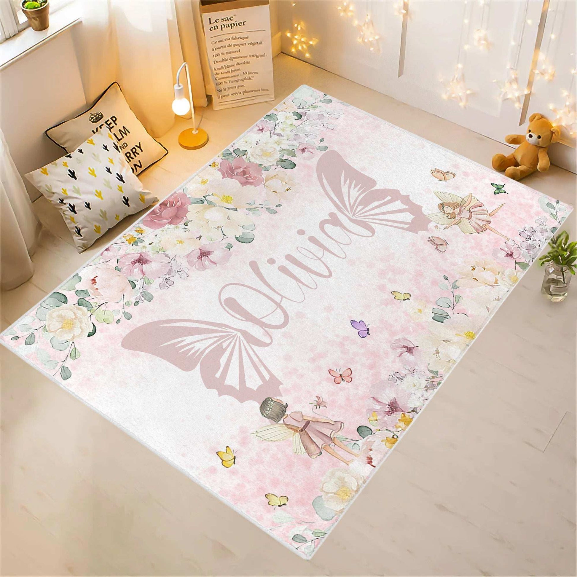 Butterfly Fairy Nursery Rug