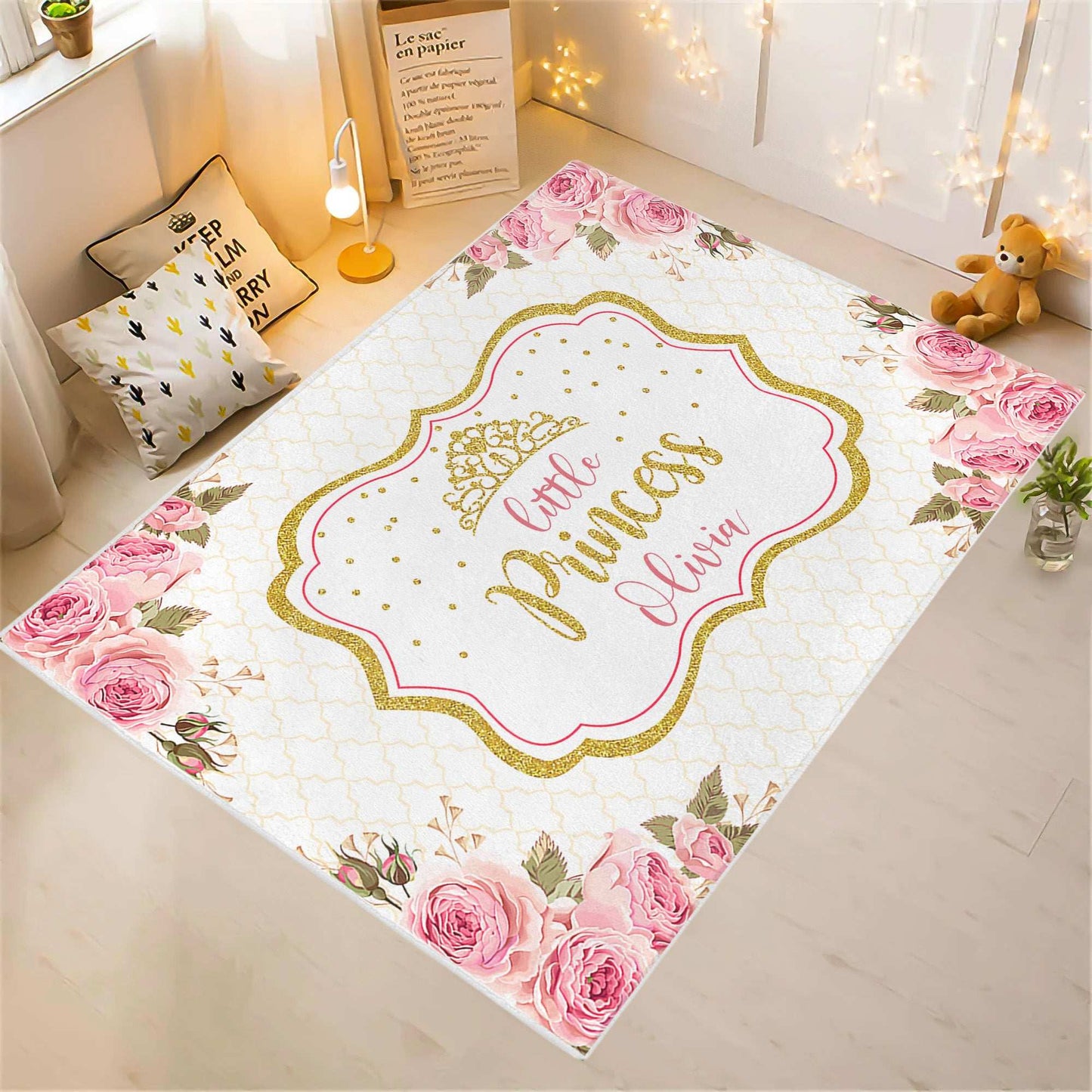 Little Princess Rose Floral Rug