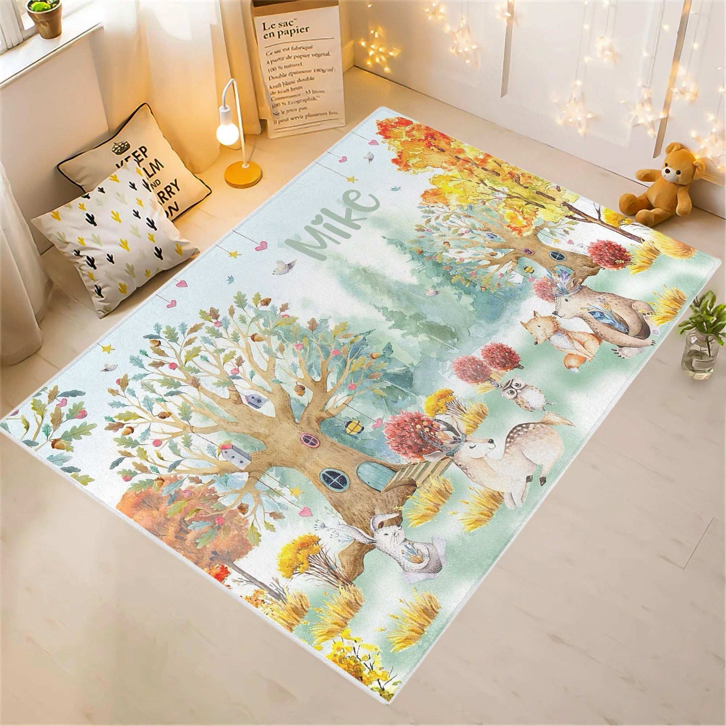 Woodland Animals Kids Rug