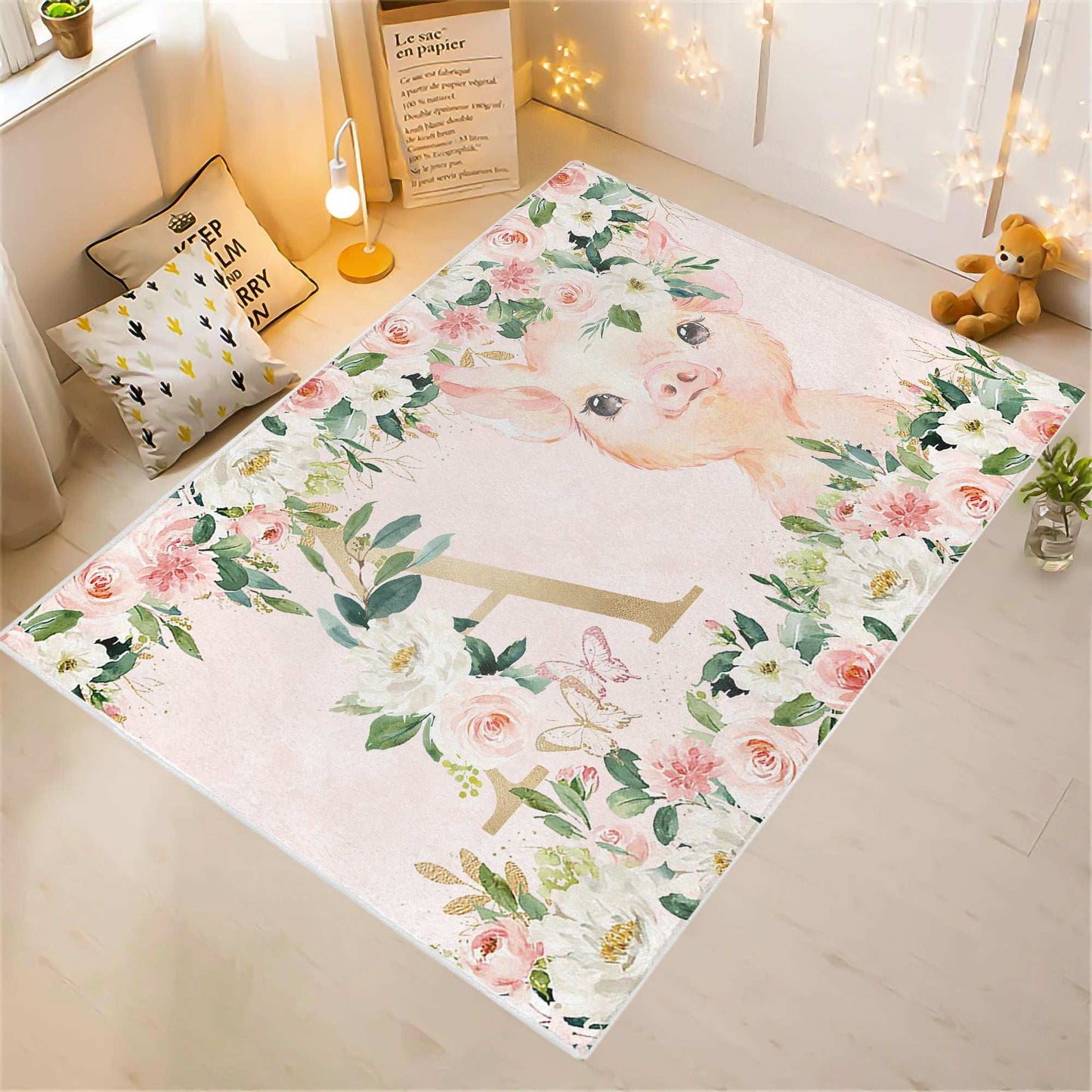 Pig Rose Floral Rug
