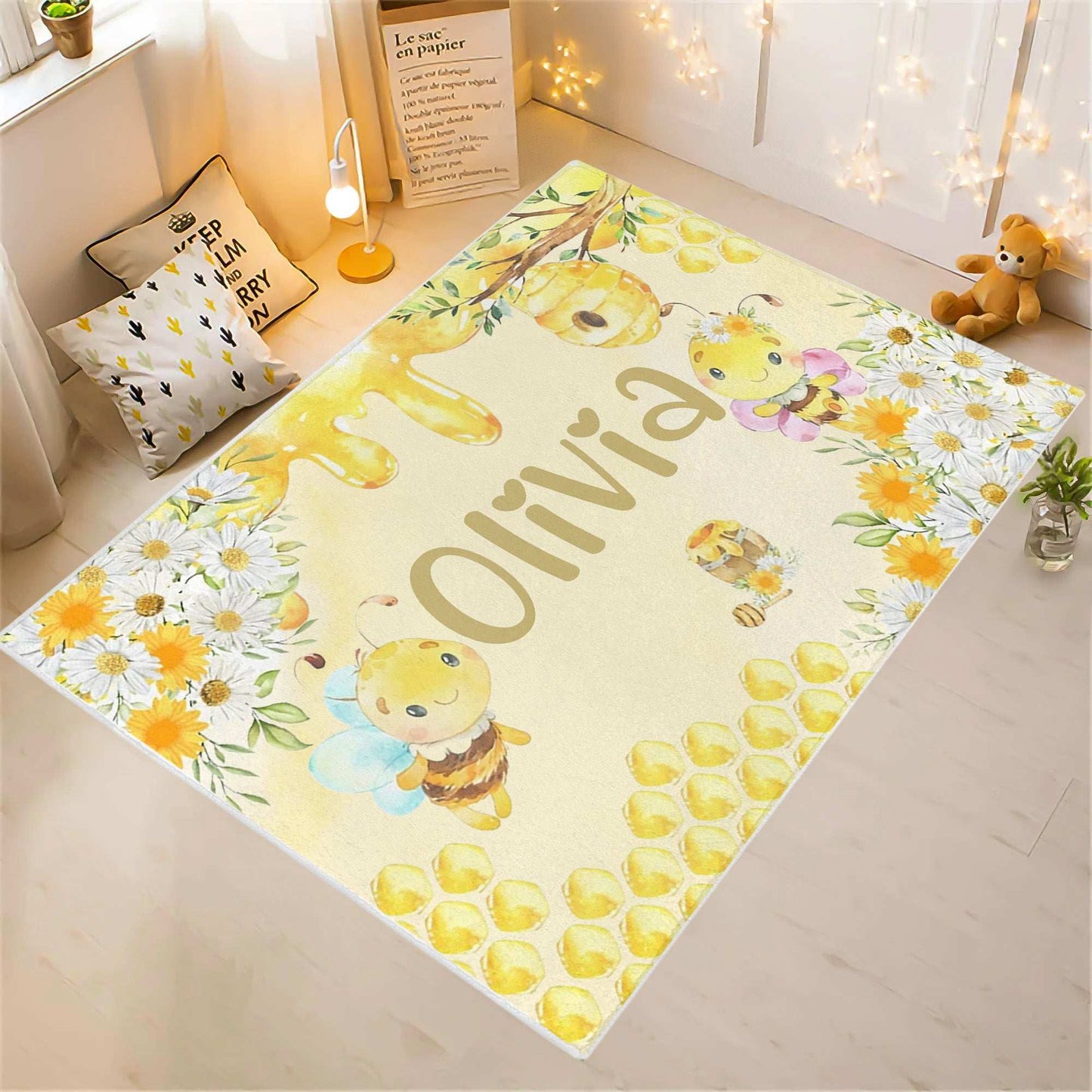Honey Bee Nursery Rug