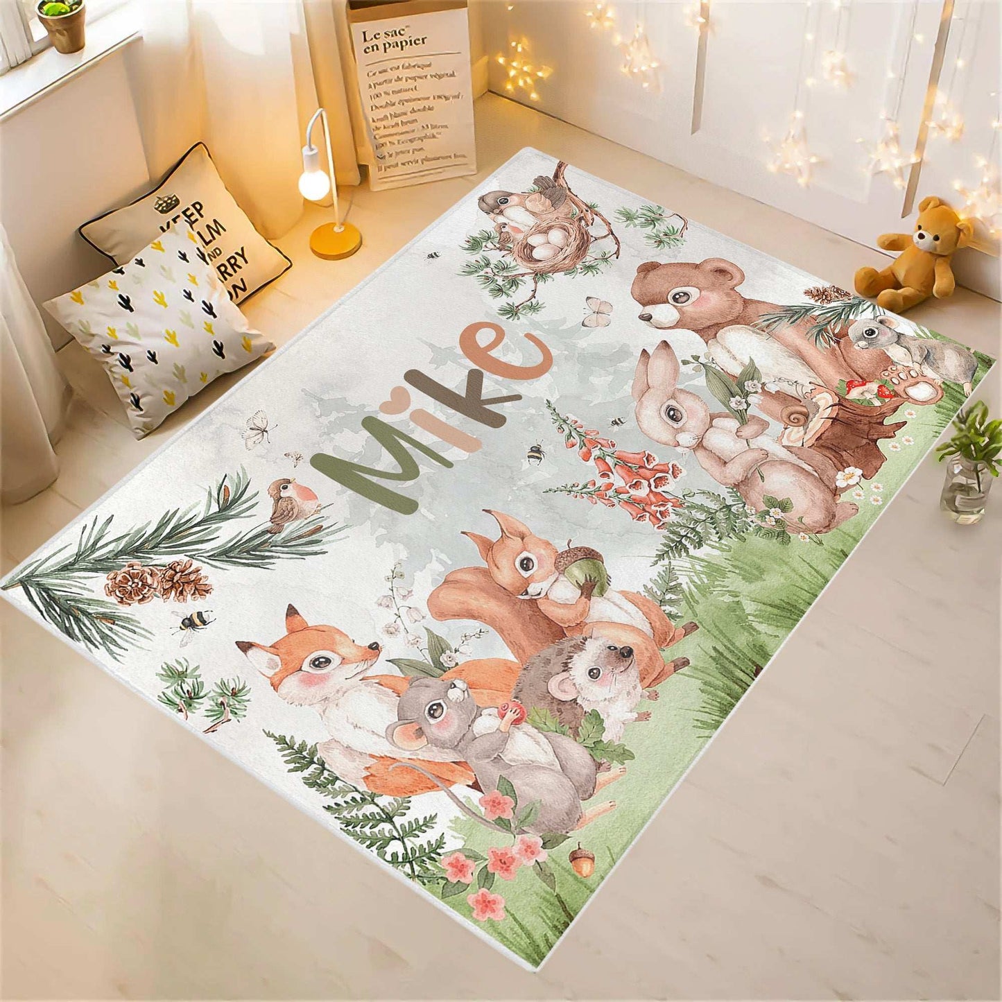 Forest Animals Nursery Rug