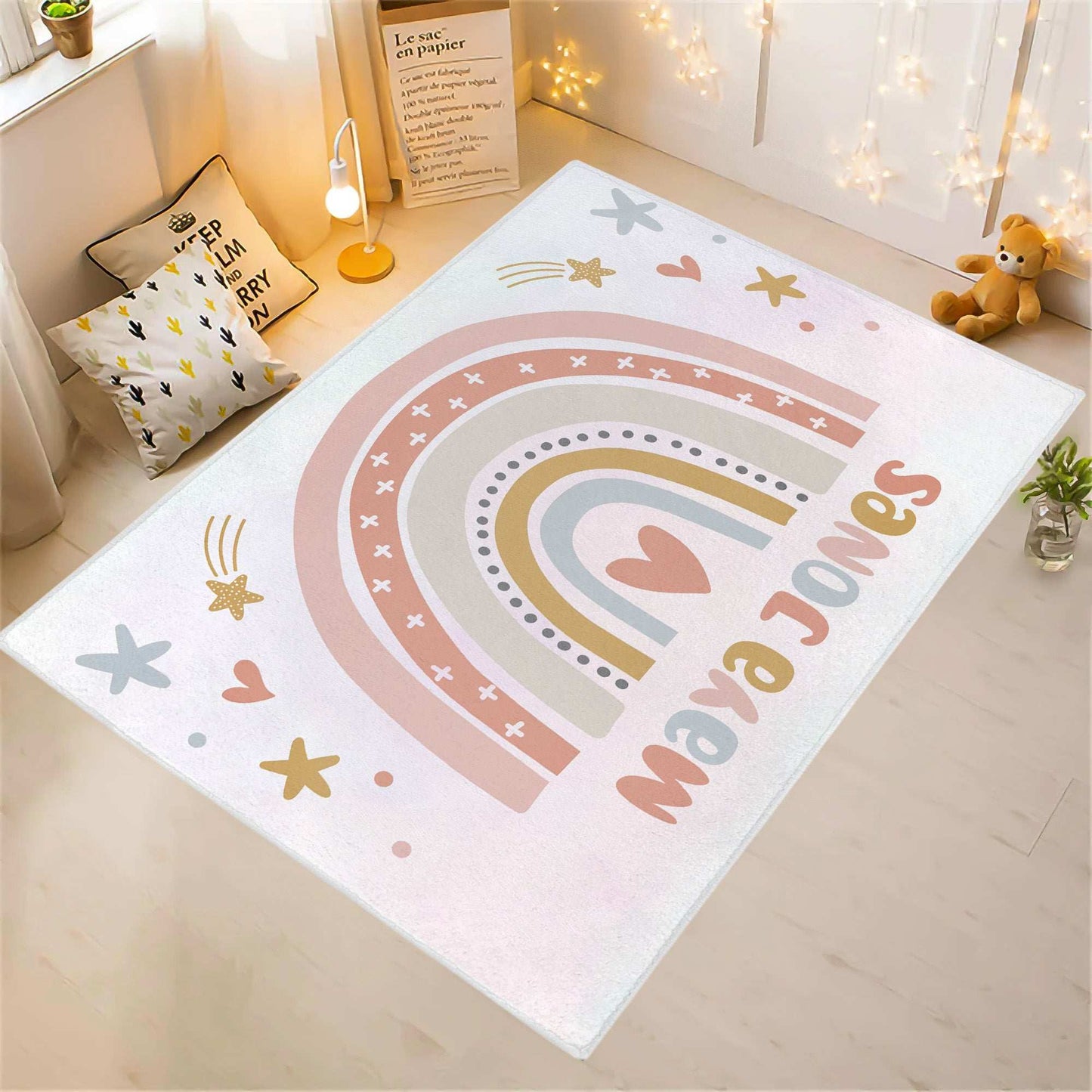 Boho Rainbow Nursery Rug