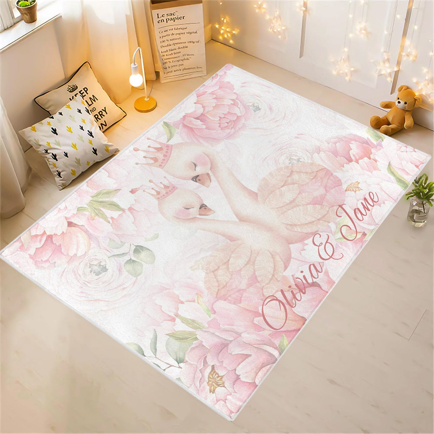 Princess Swan Nursery Rug