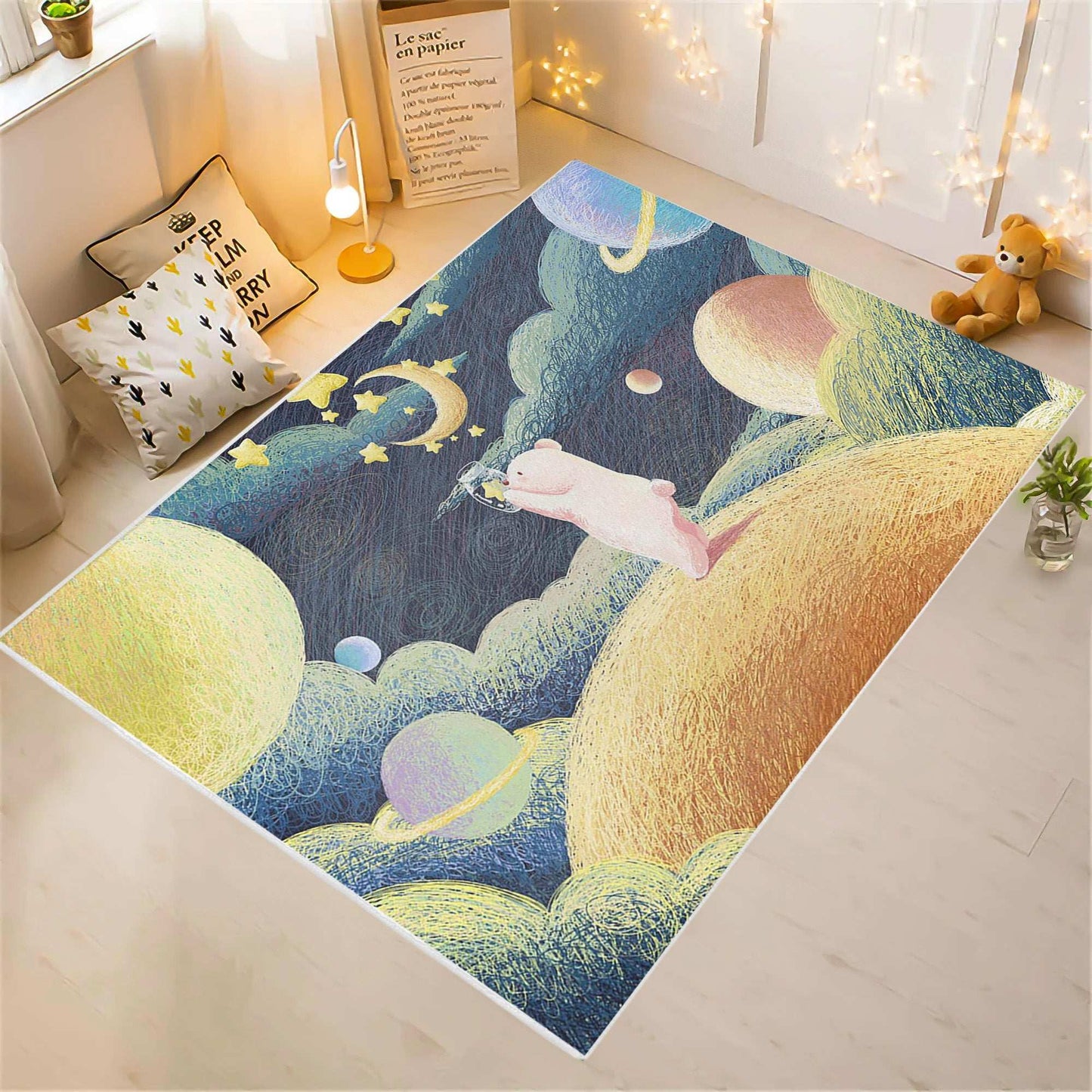 Space Bear Nursery Rug