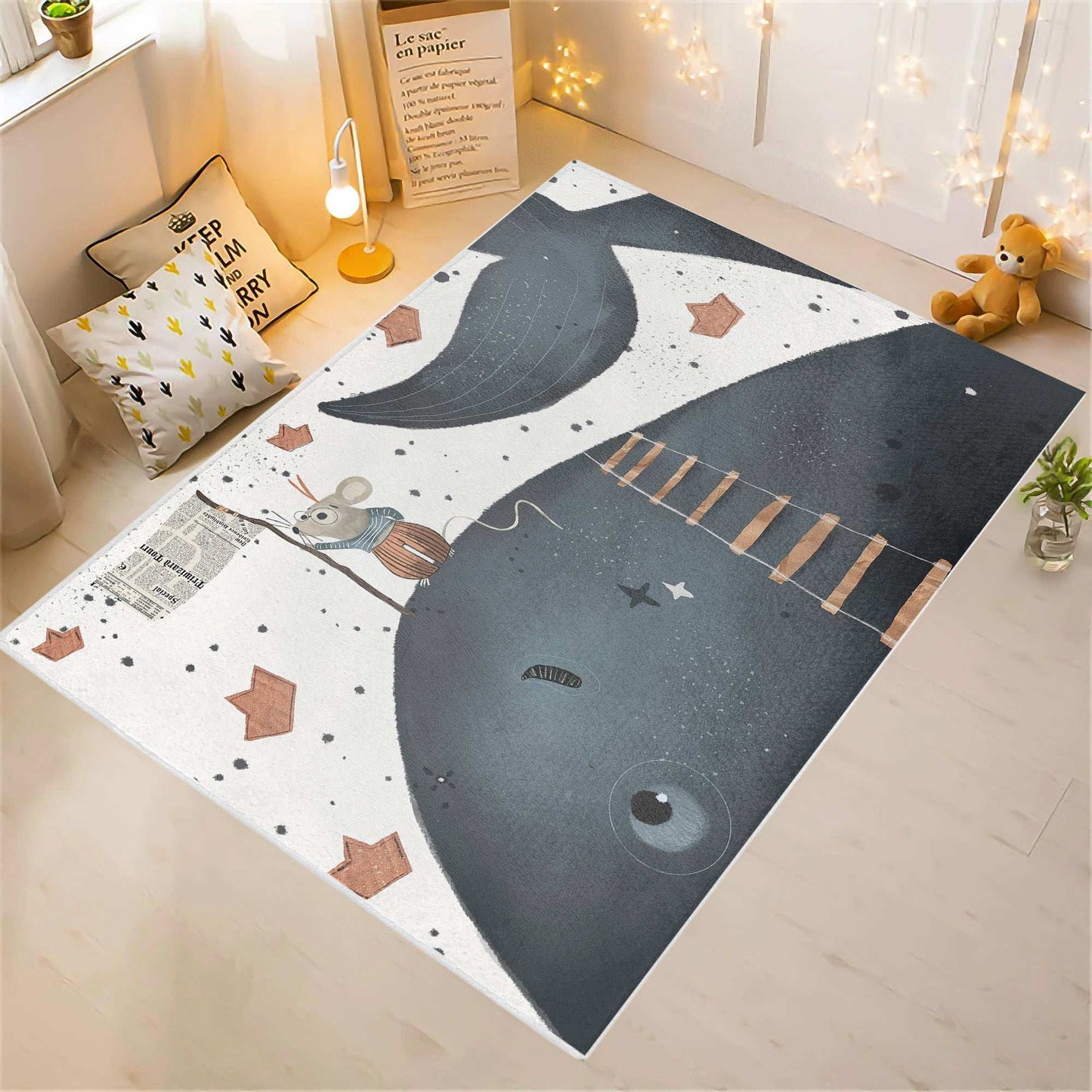 Ocean Whale Nursery Rug
