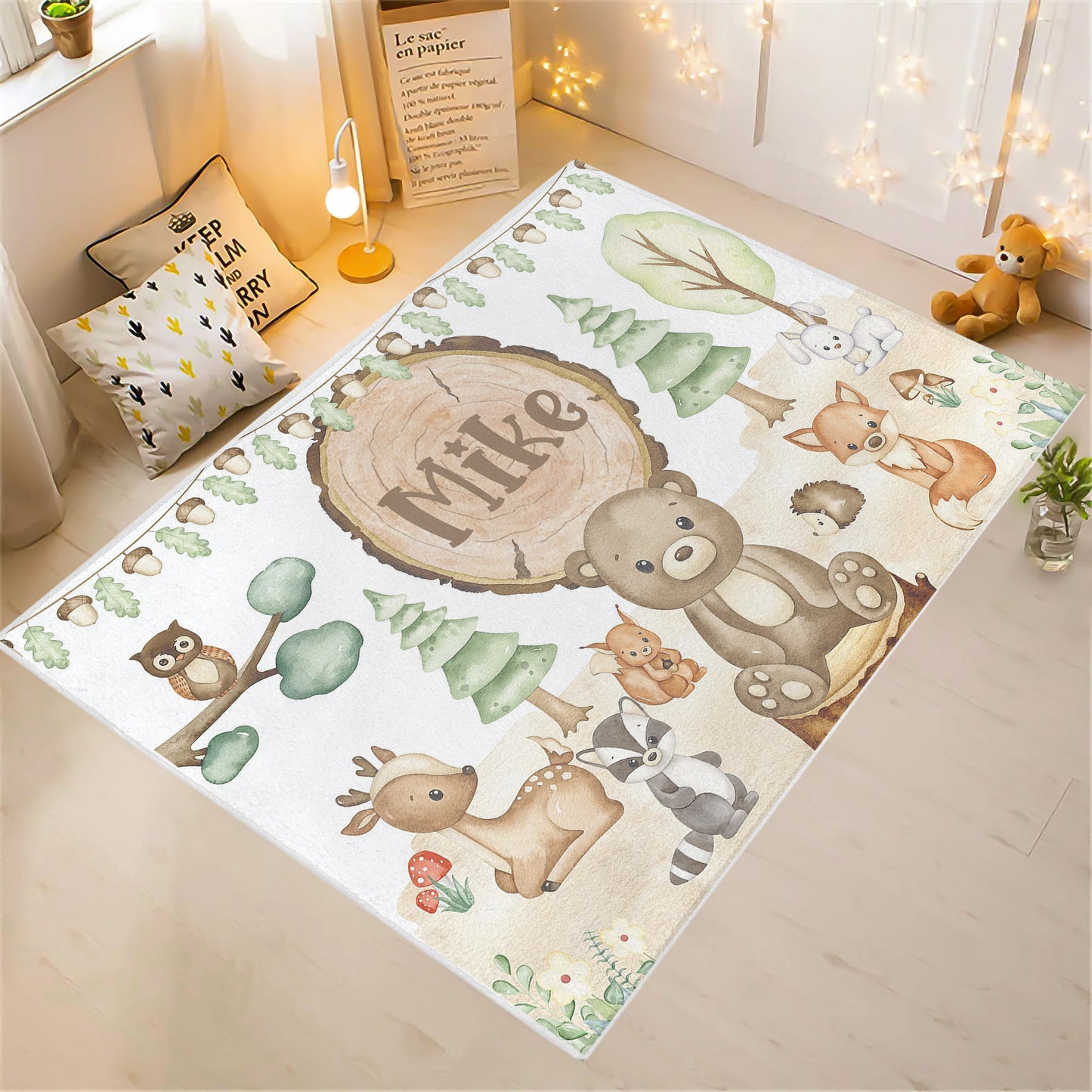 Woodland Animals Playroom Rug
