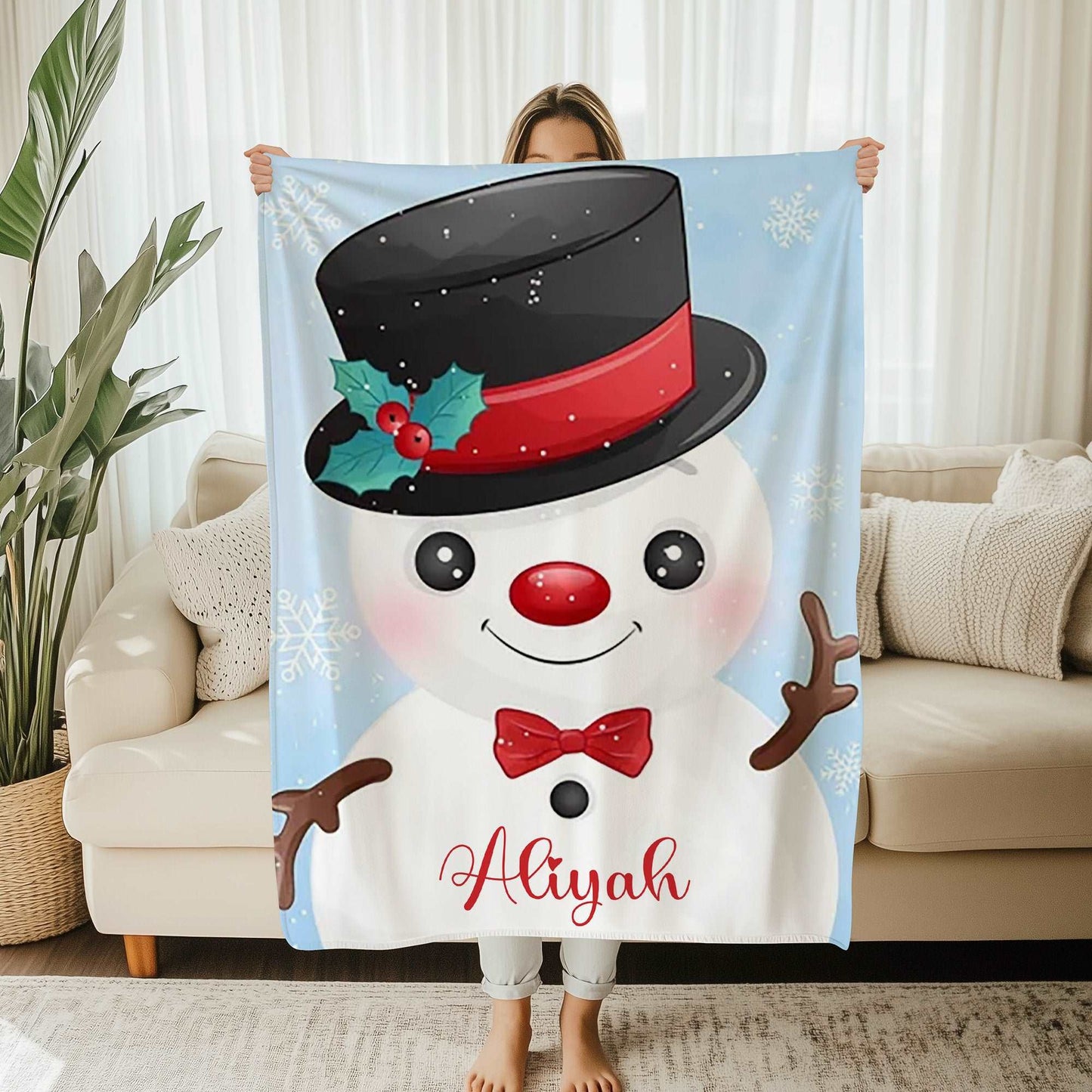 Christmas Snowman Blanket