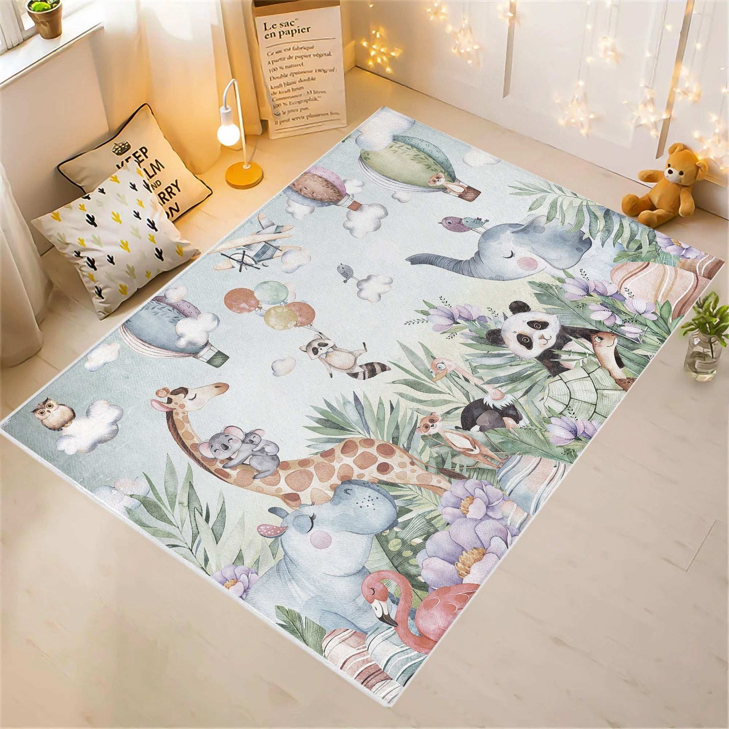 Safari Animals Nursery Rug