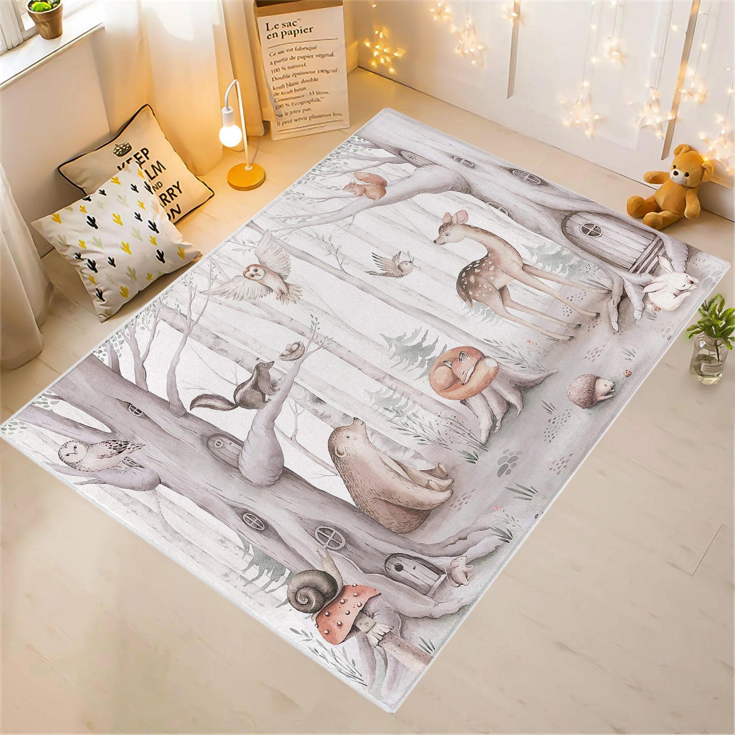 Forest Animals Playroom Rug