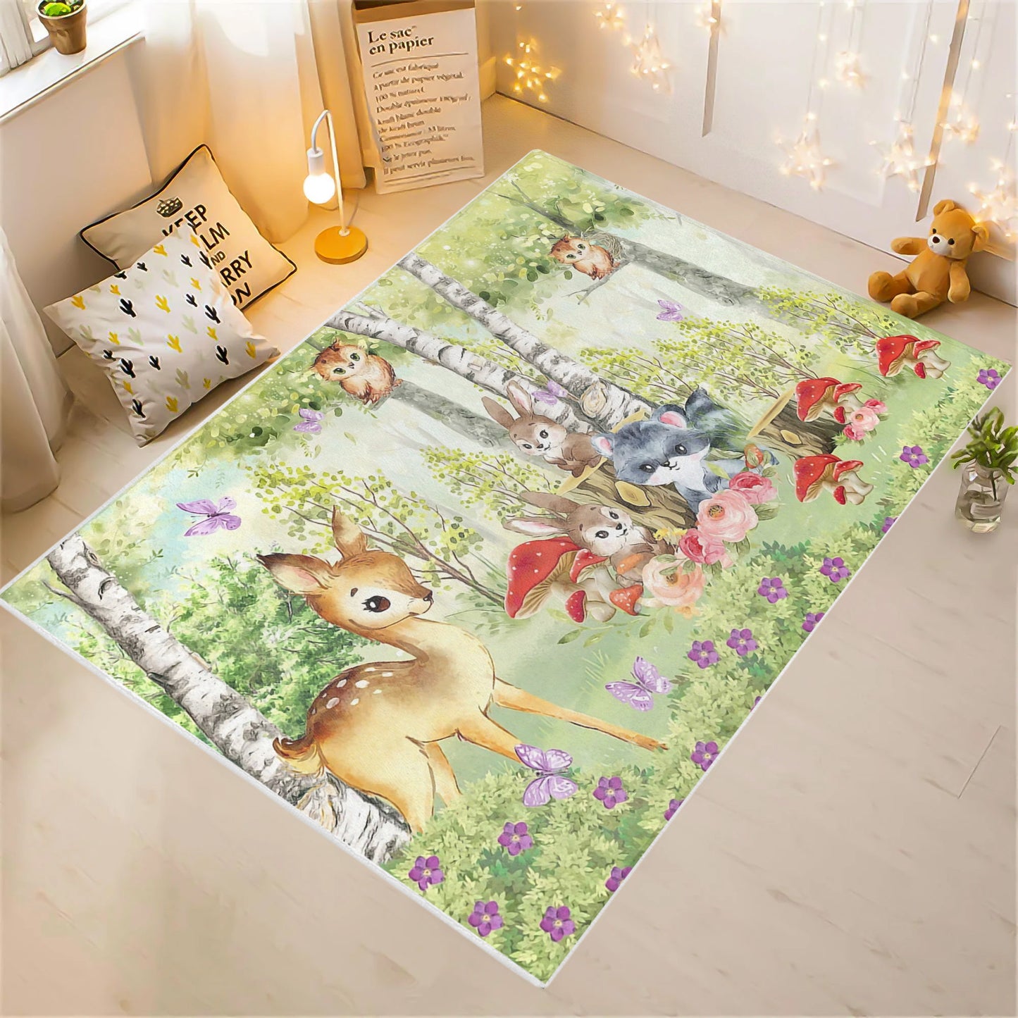 Woodland Animals Playroom Rug