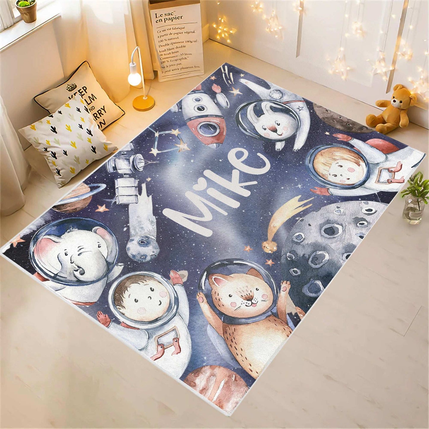 Astronaut Space Animals Rug