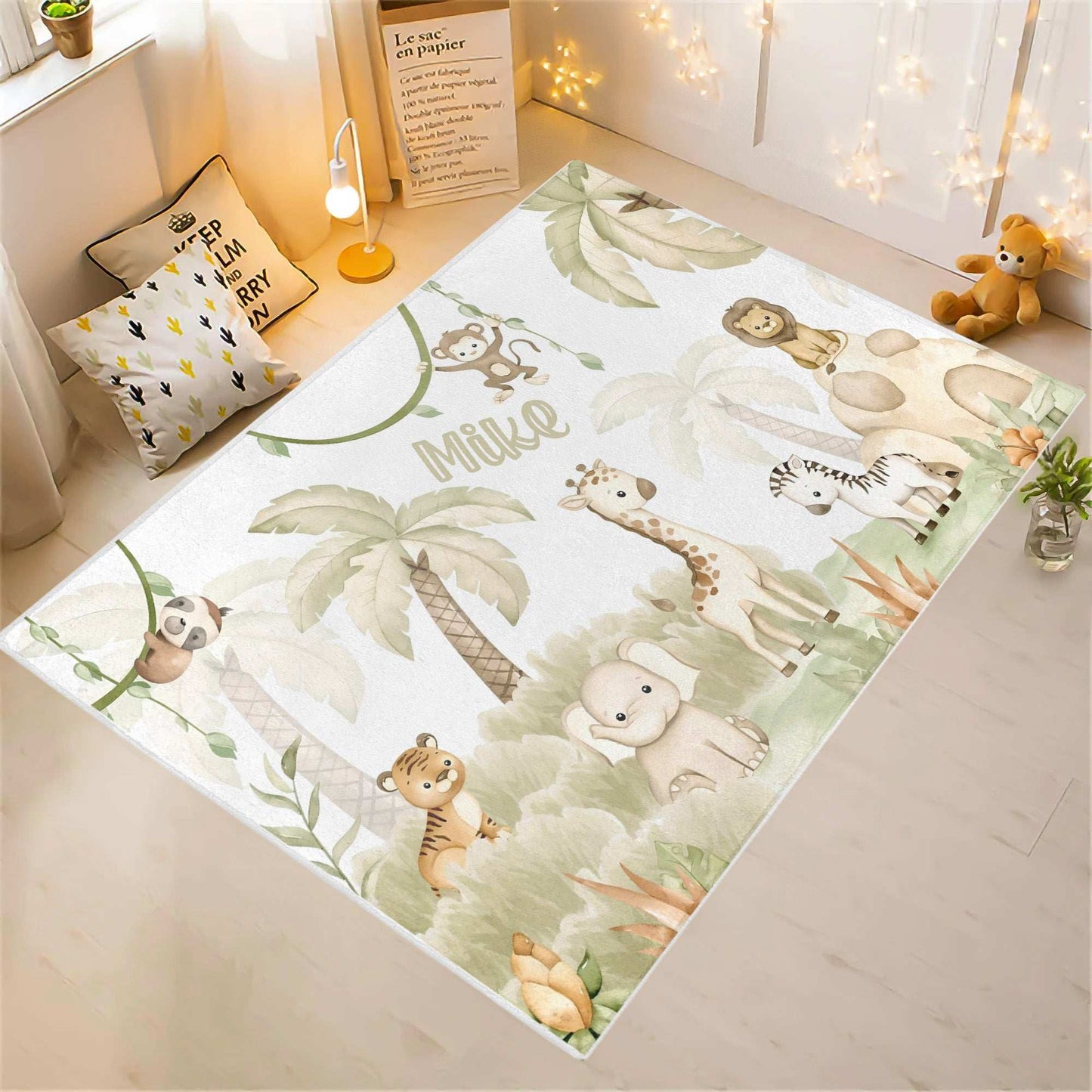 Baby Safari Animals Nursery Rug