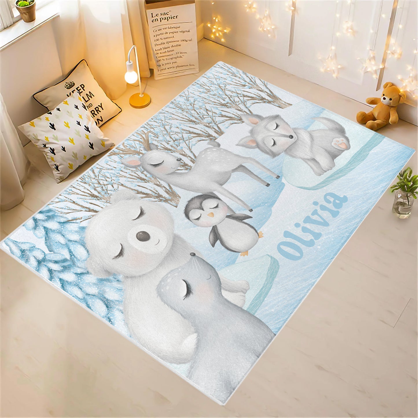 Arctic Animals Playroom Rug