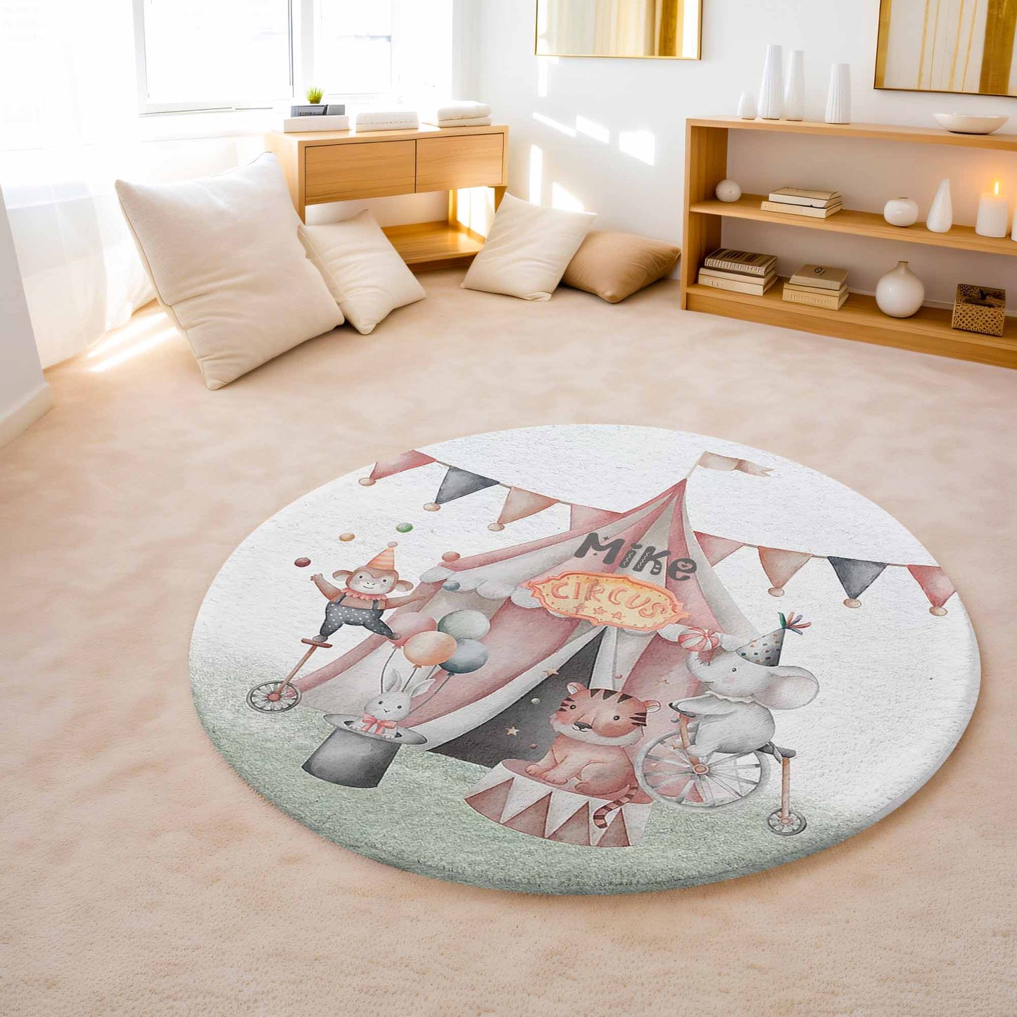 Circus Animals Round Rug