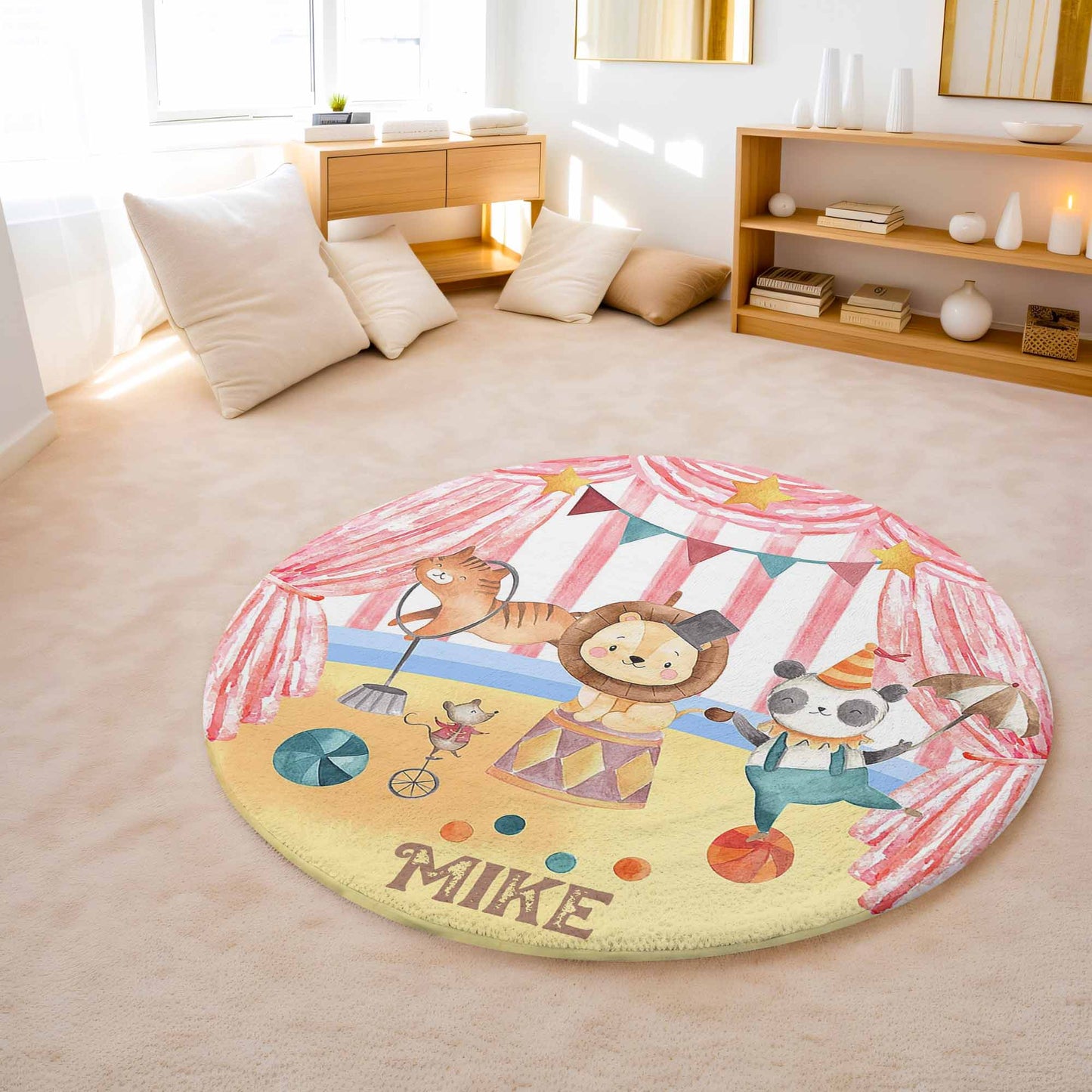 Circus Animals Round Rug