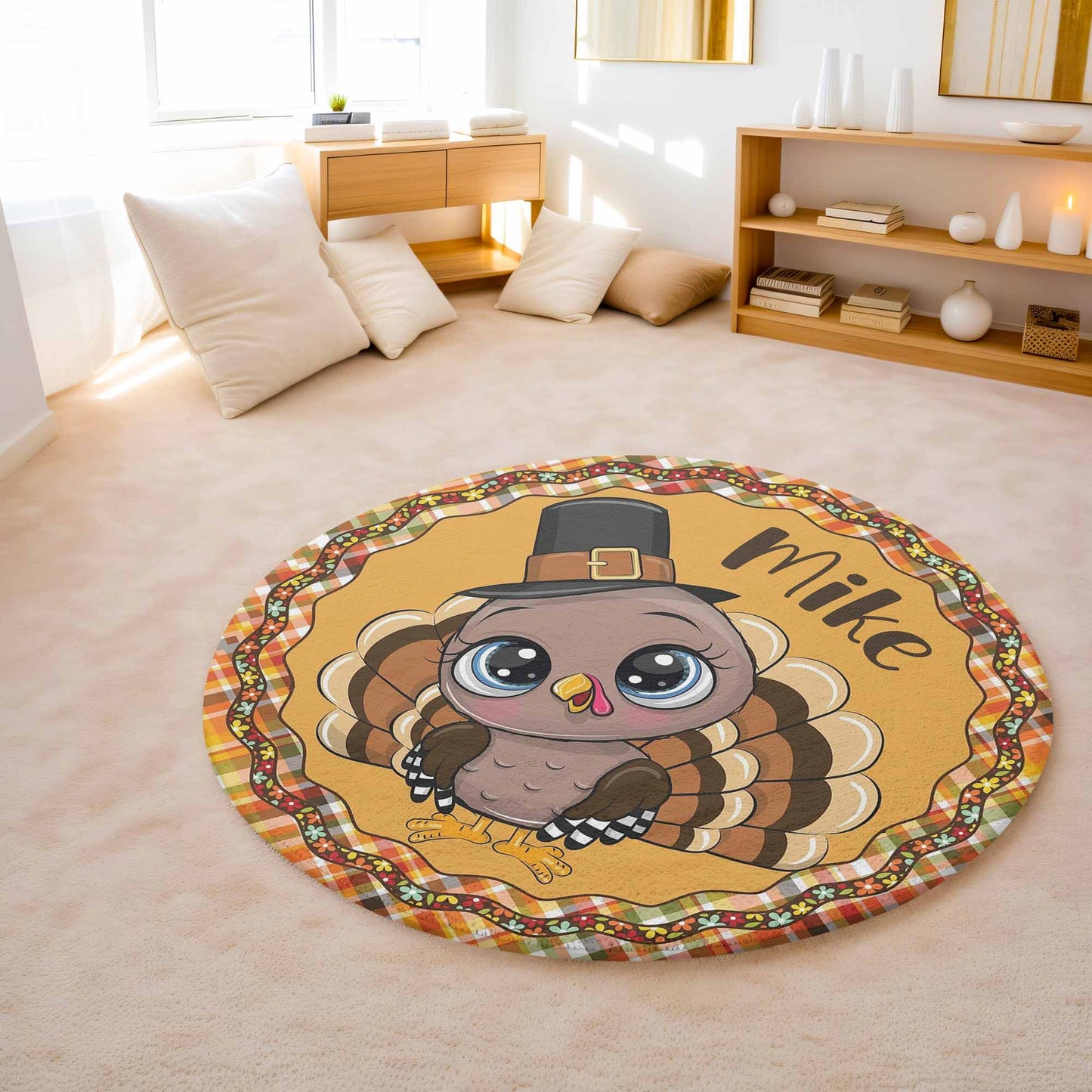 Baby Turkey Round Rug