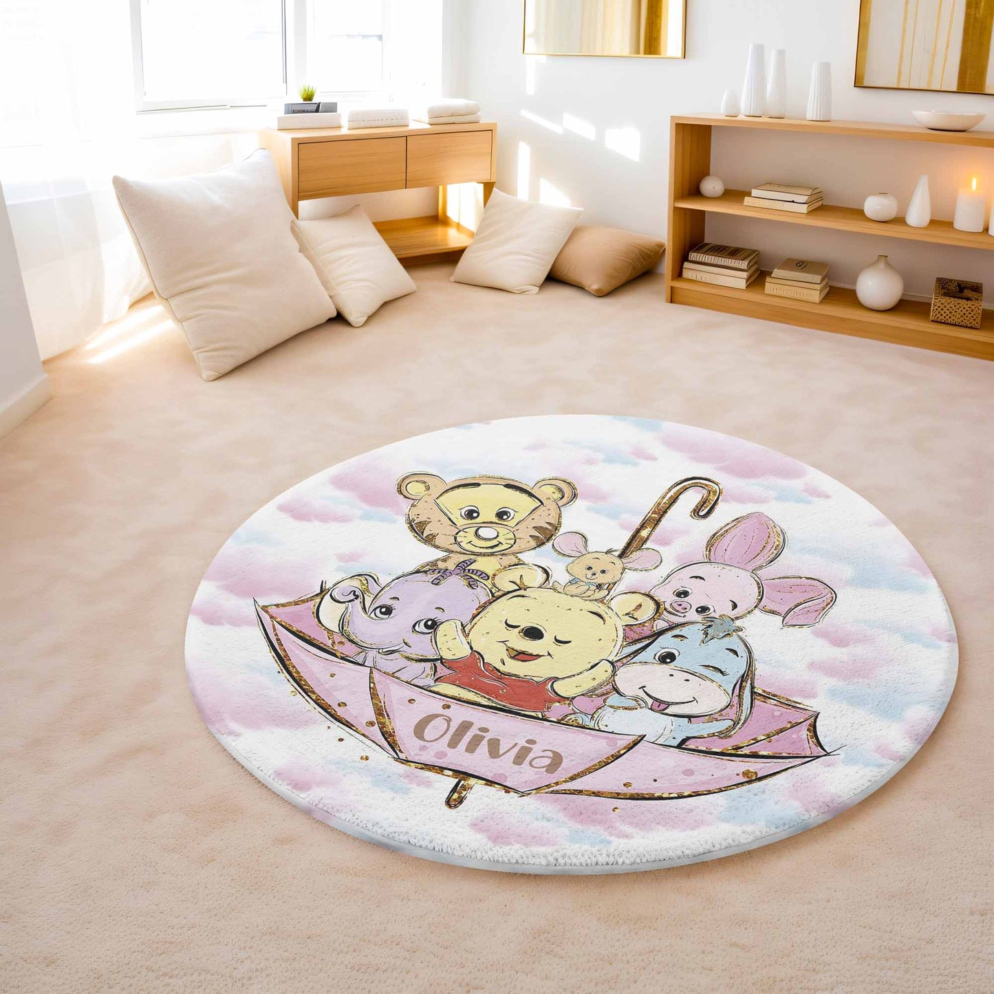 Safari Animals Round Rug