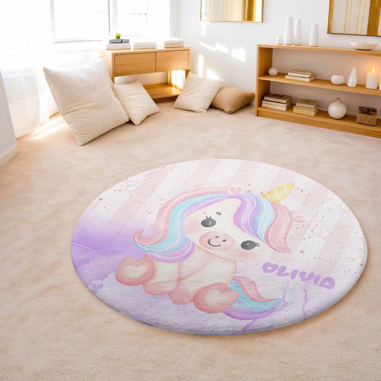 Baby Unicorn Round Rug
