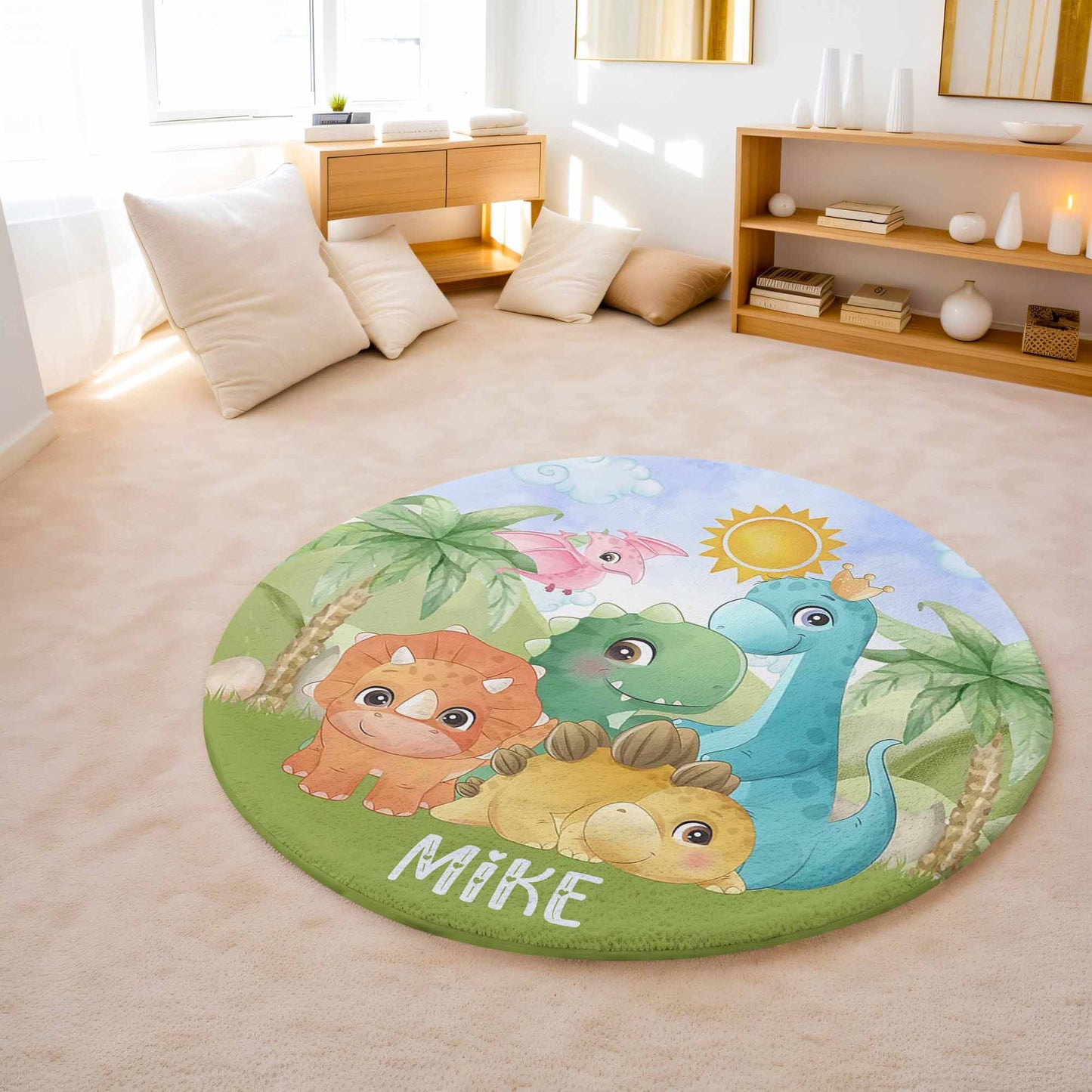 Dinosaur Friends Round Rug