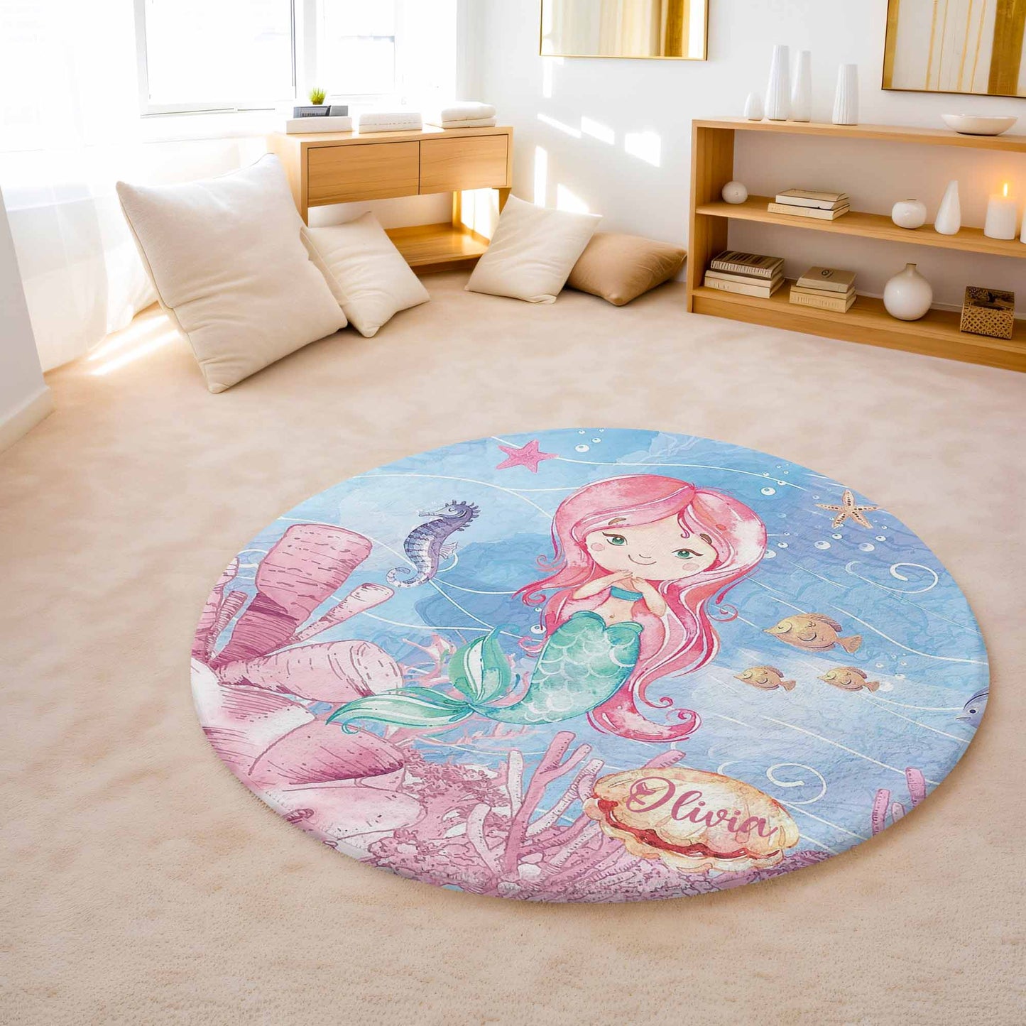Little Mermaid Round Rug
