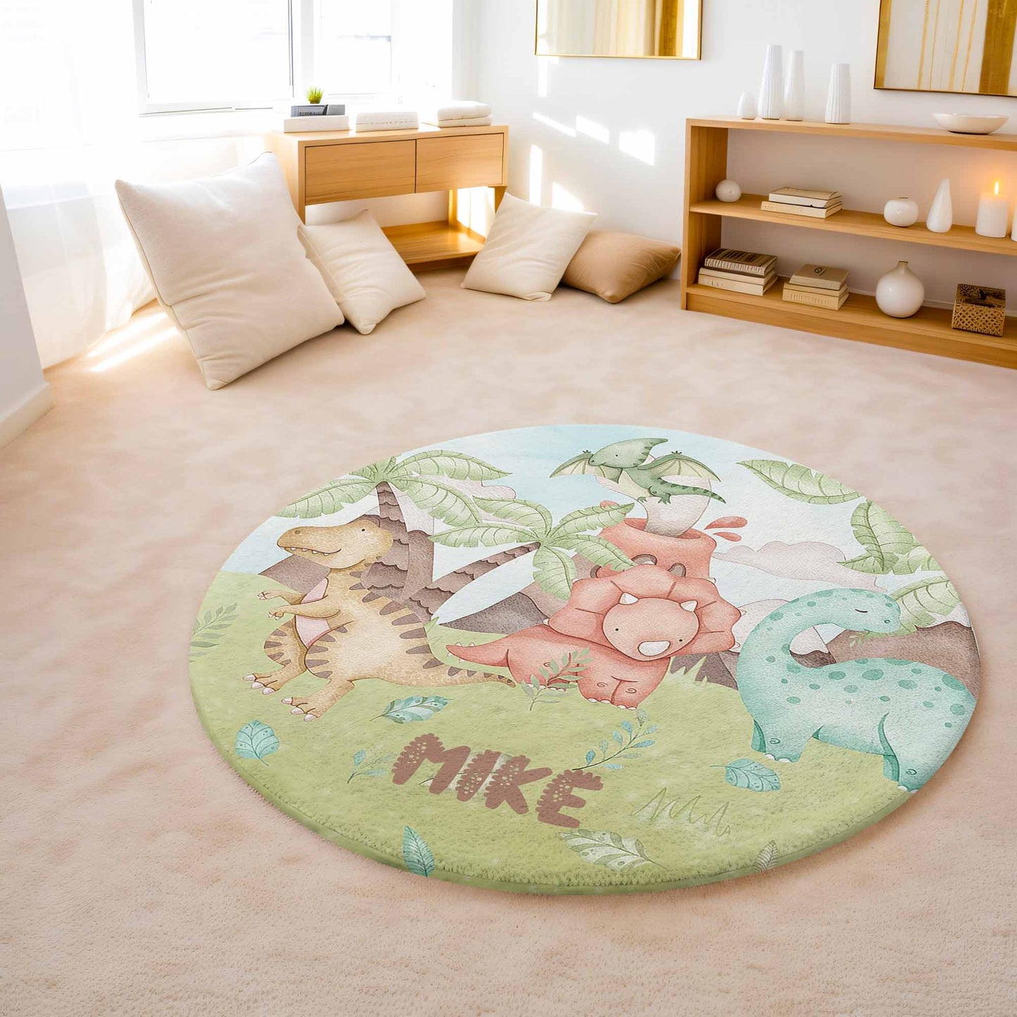 Dinosaur Family Round Rug