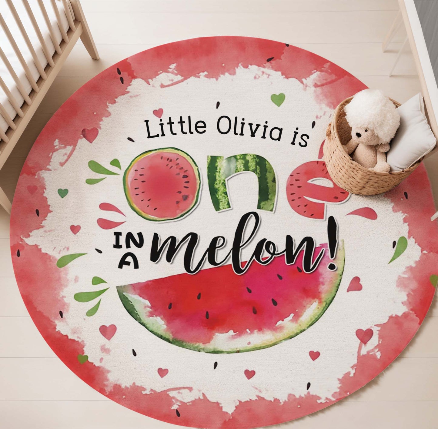 One In A Melon Round Rug