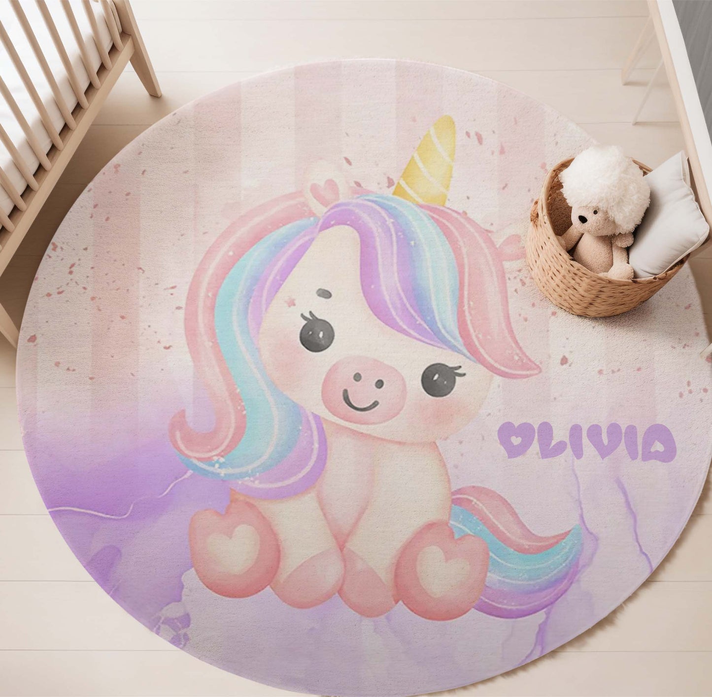 Baby Unicorn Round Rug