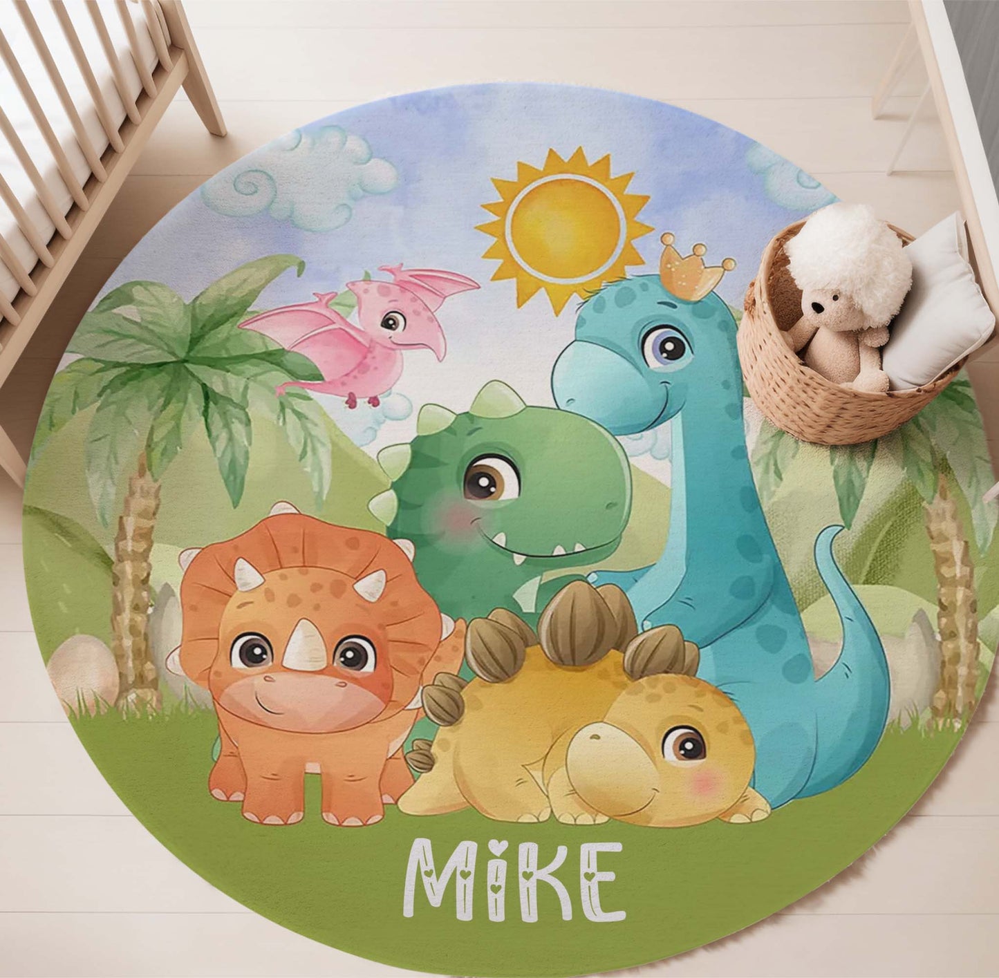 Dinosaur Friends Round Rug