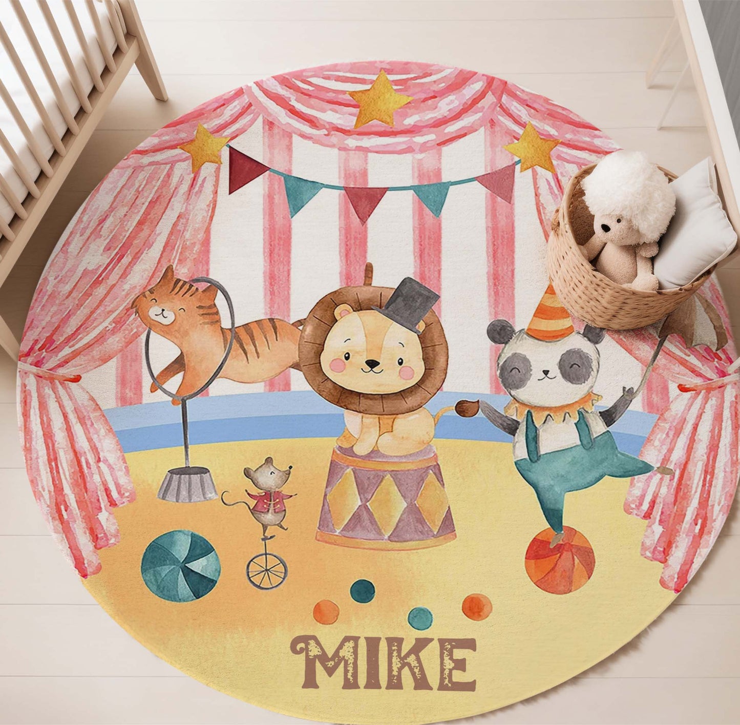 Circus Animals Round Rug