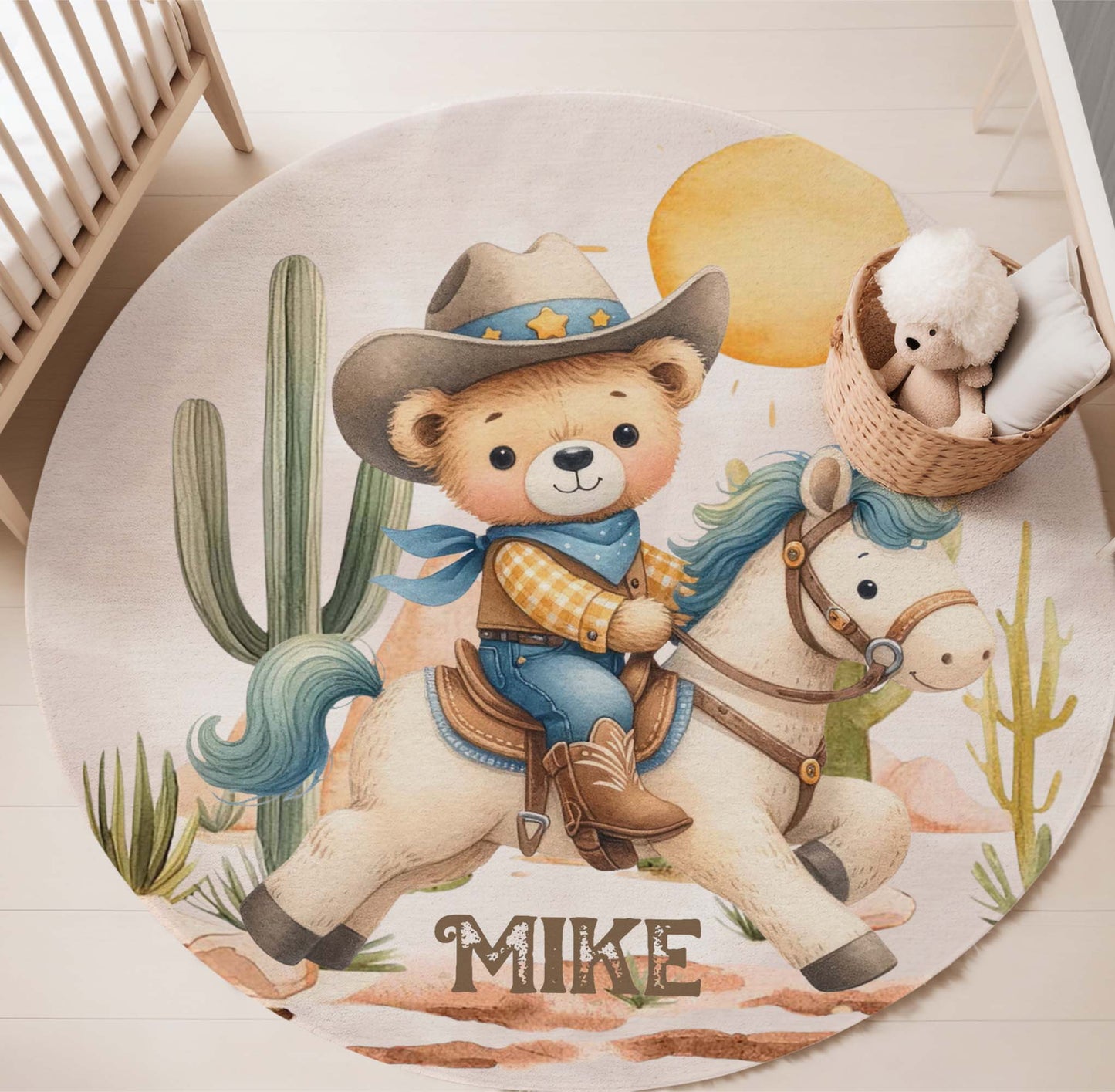Western Cowboy Round Rug