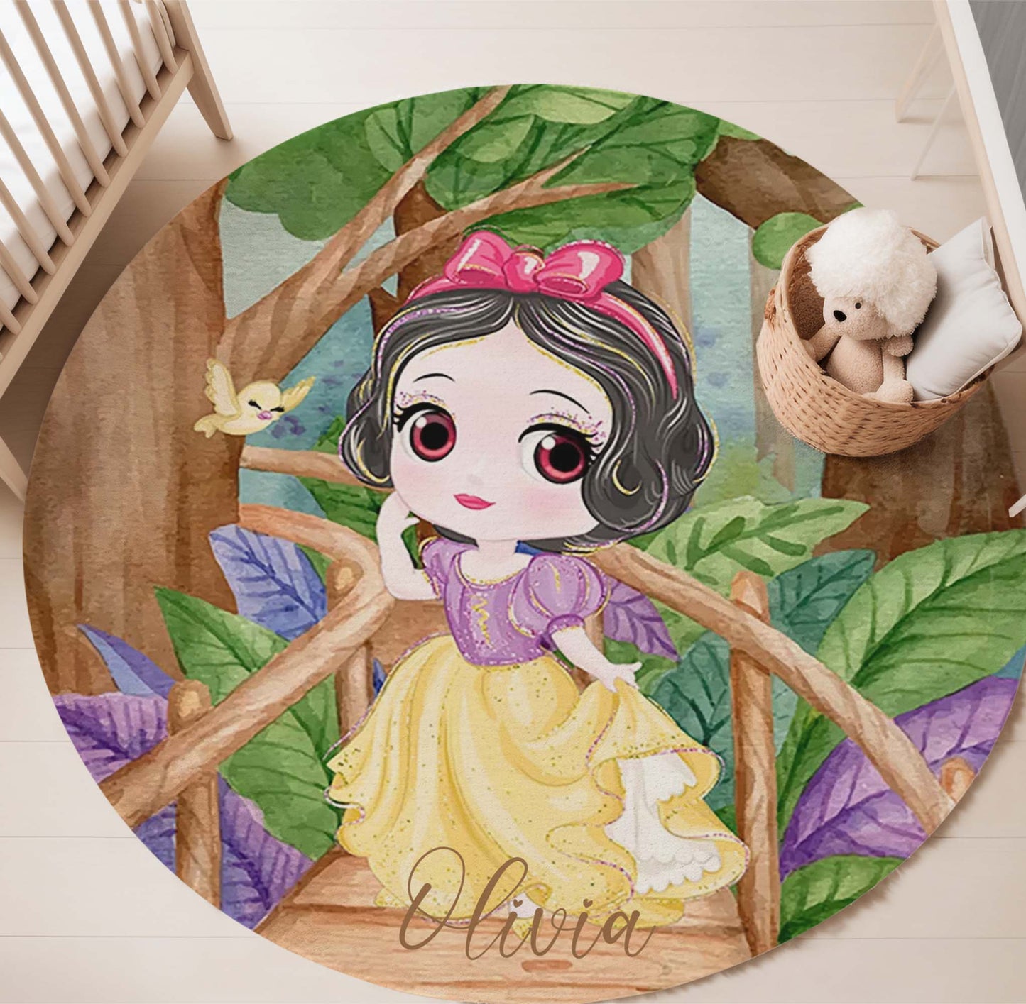 Princess Girl Round Rug