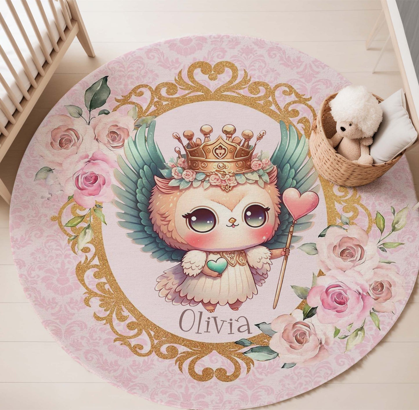 Princess Owl Round Rug