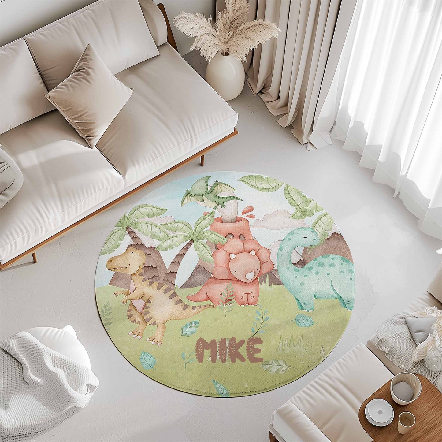 Dinosaur Family Round Rug