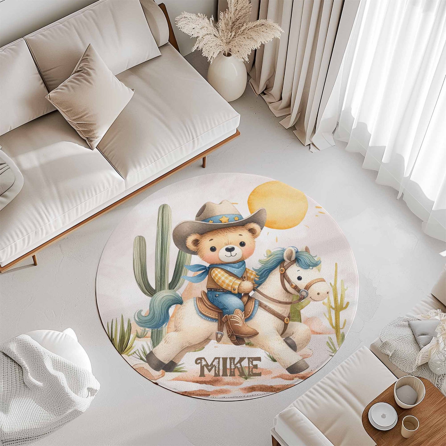 Western Cowboy Round Rug