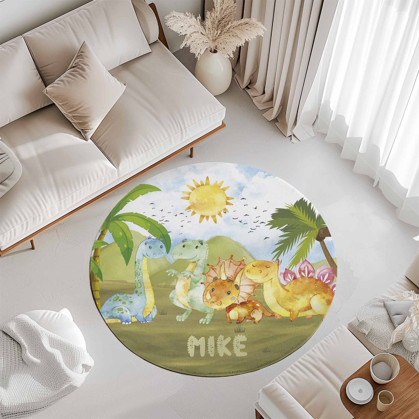 Dinosaur Family Round Rug