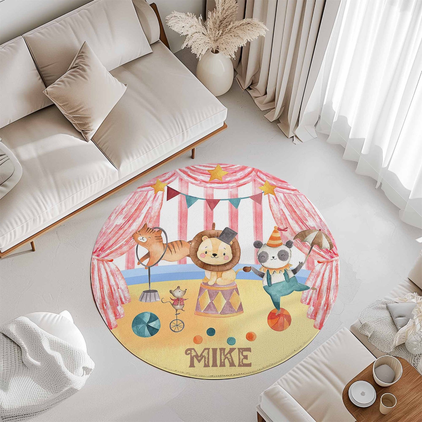 Circus Animals Round Rug