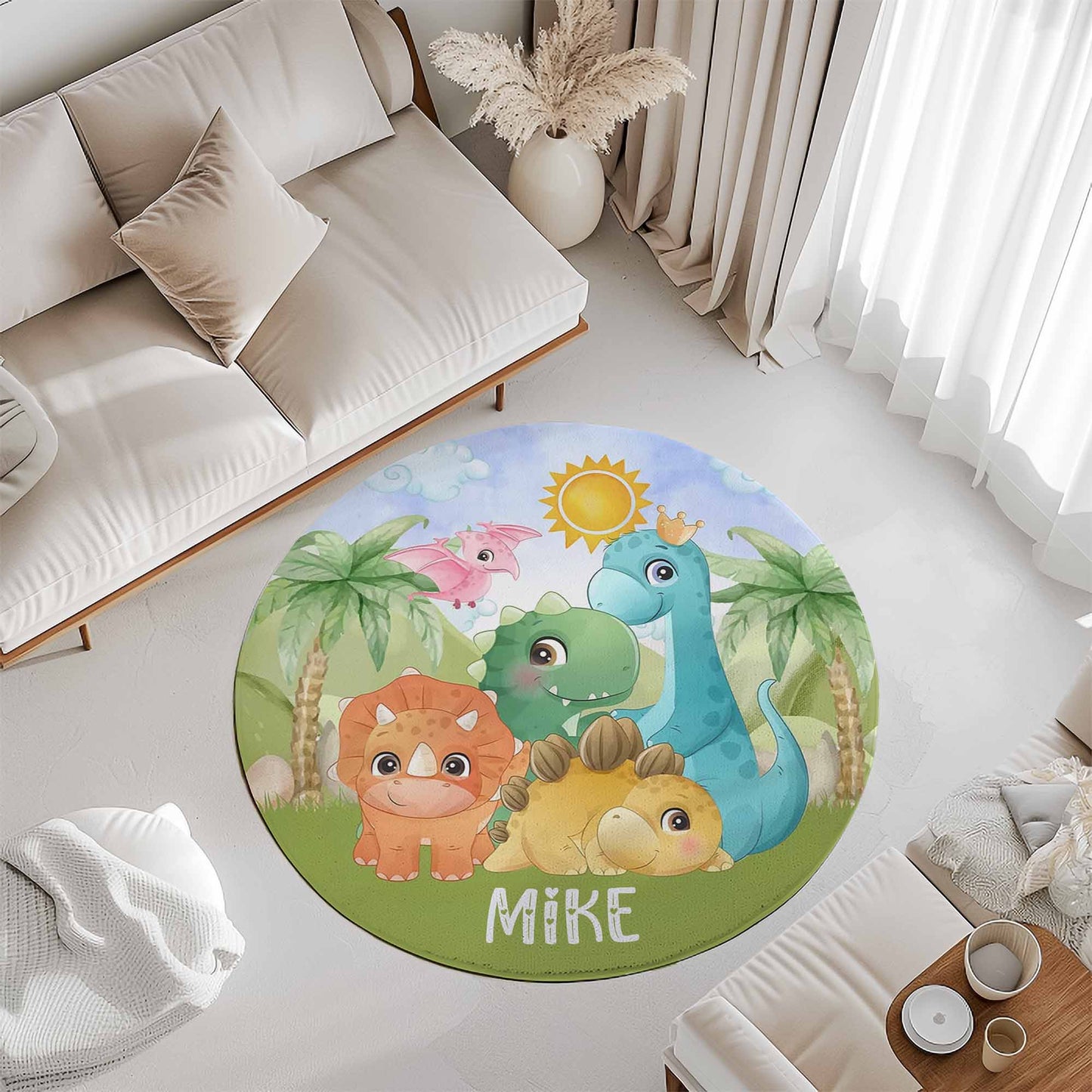 Dinosaur Friends Round Rug