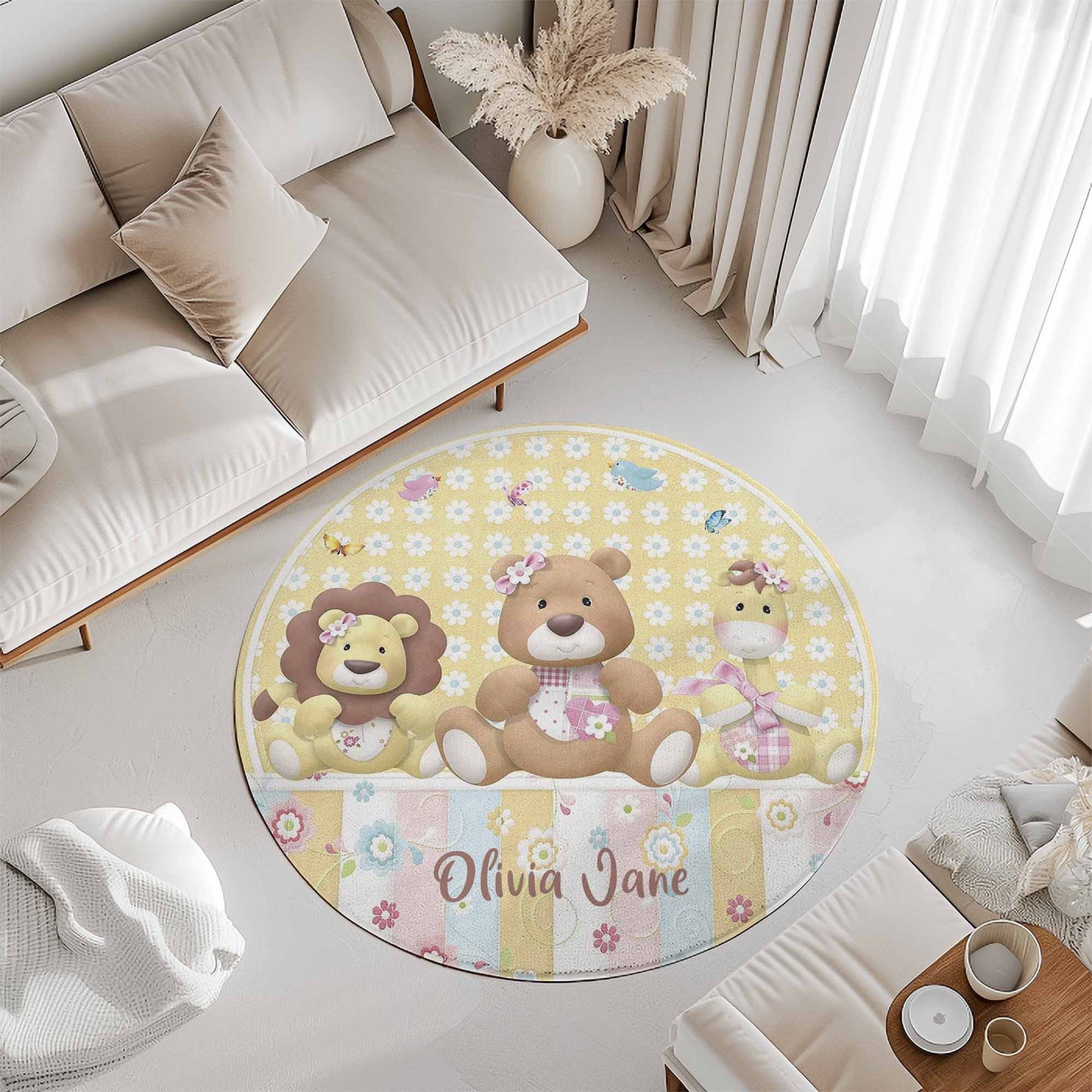 Baby Animal Toy Round Rug